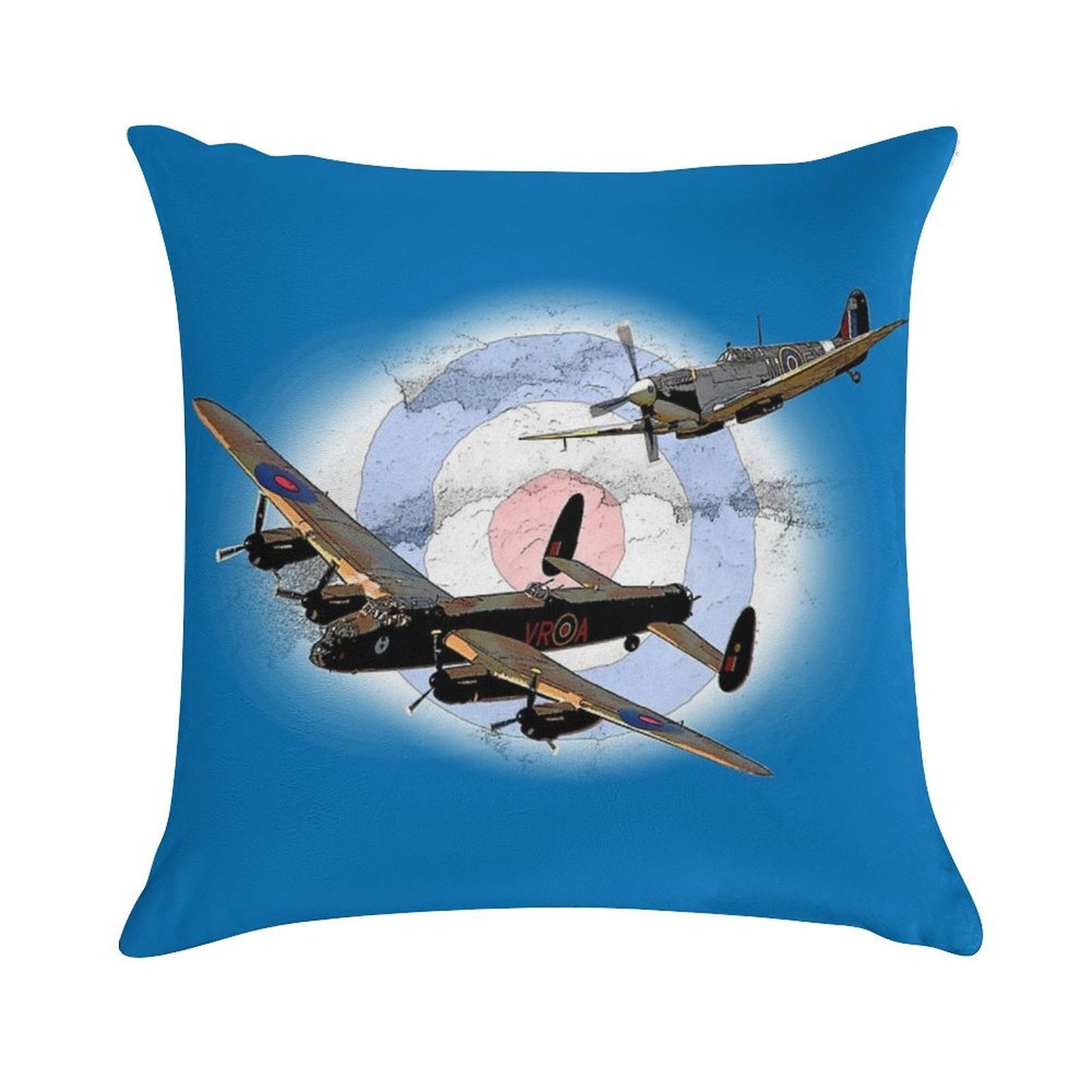 SPITFIRE AND LANCASTER Aircraft Soft Home Decor Throw Pillow