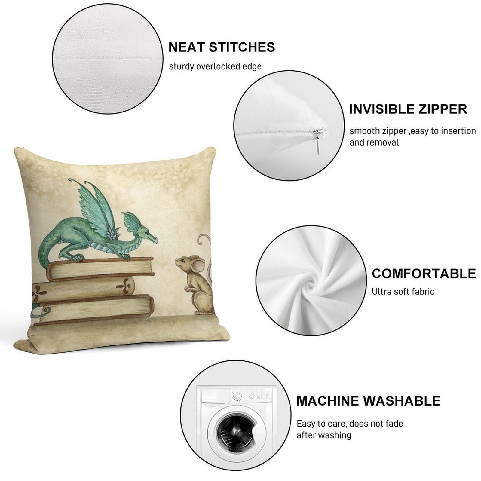 A Curious Encounter Soft Shrink-Resistant Throw Pillow