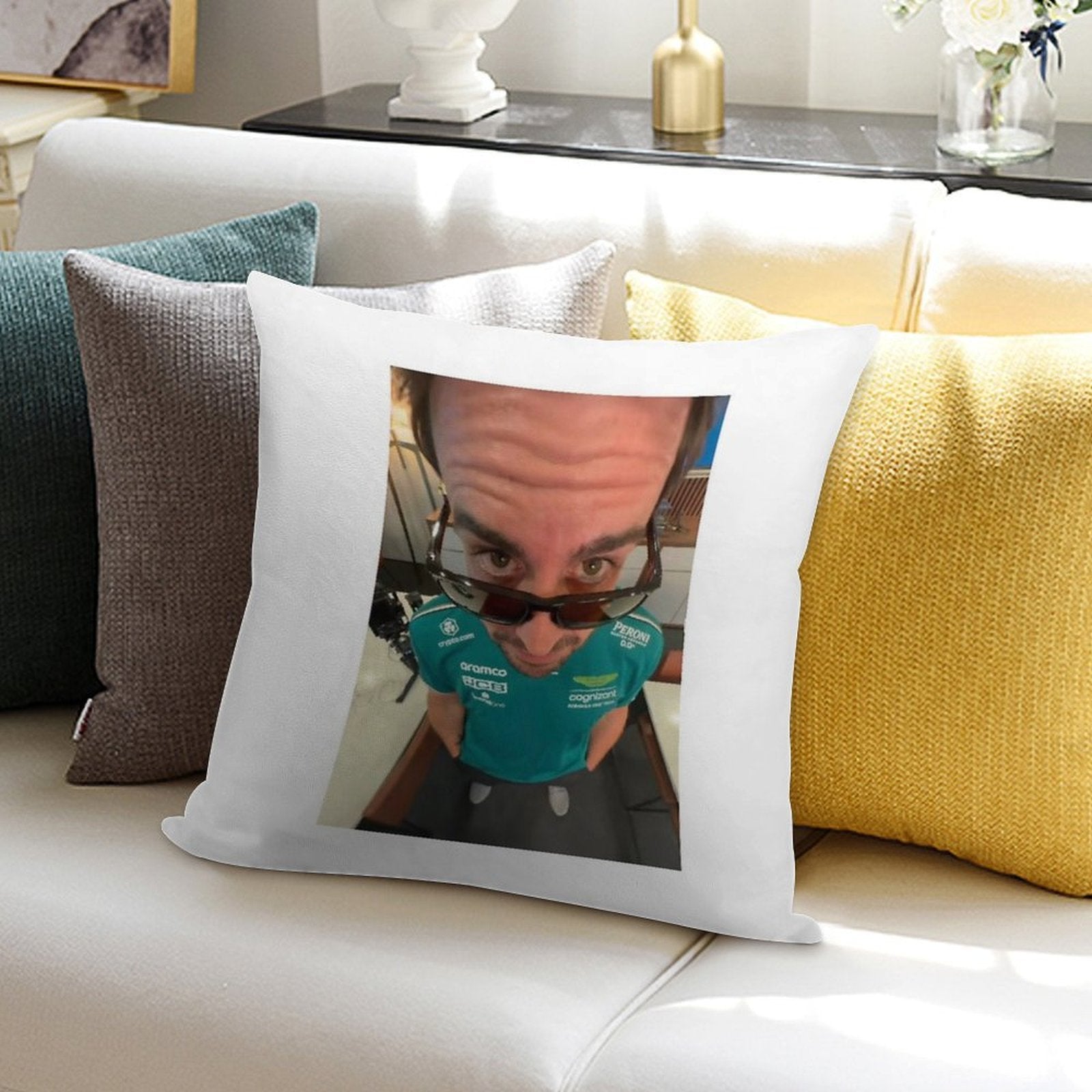 Fernando Alonso Soft Gift Ready Throw Pillow