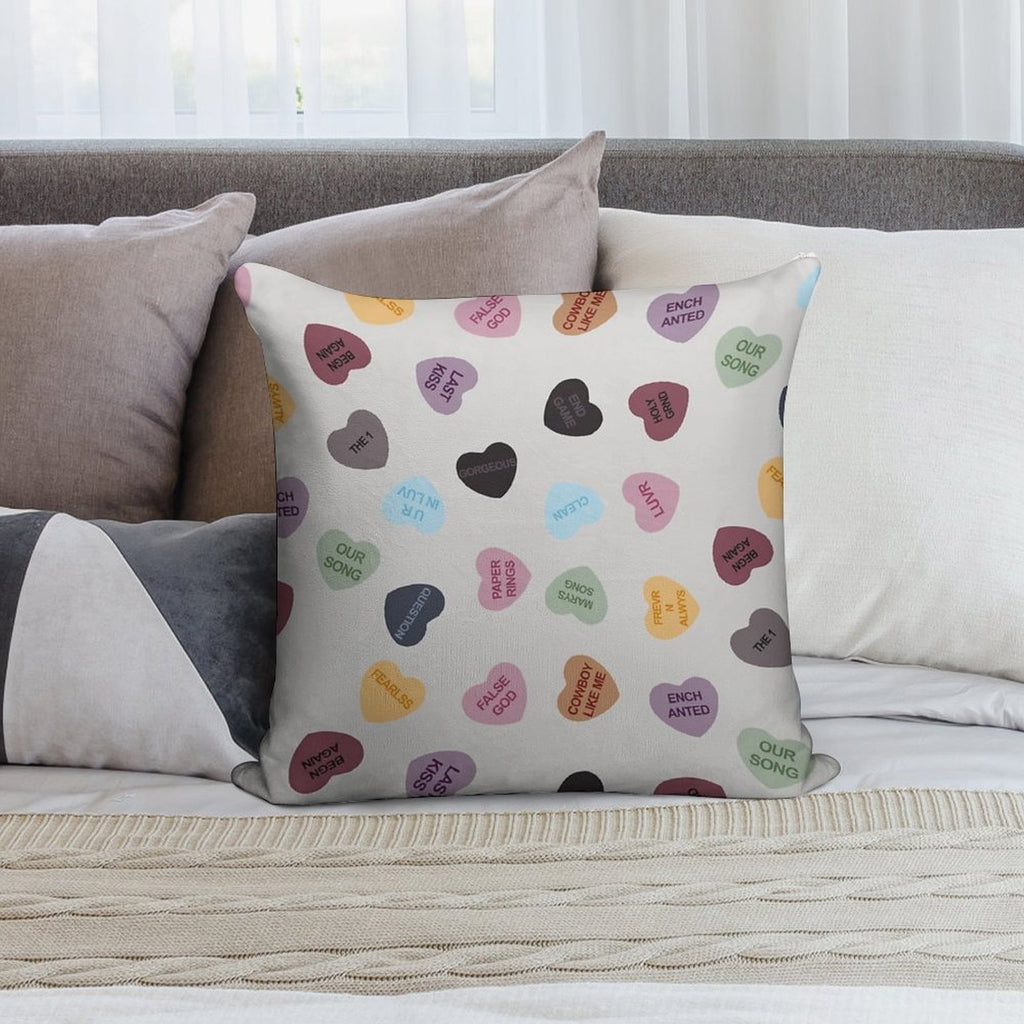 Eras Candy Hearts  Home Decor Merch Fandom Small Support  HECKINFAROUT Soft Multiple Sizes Throw Pillow