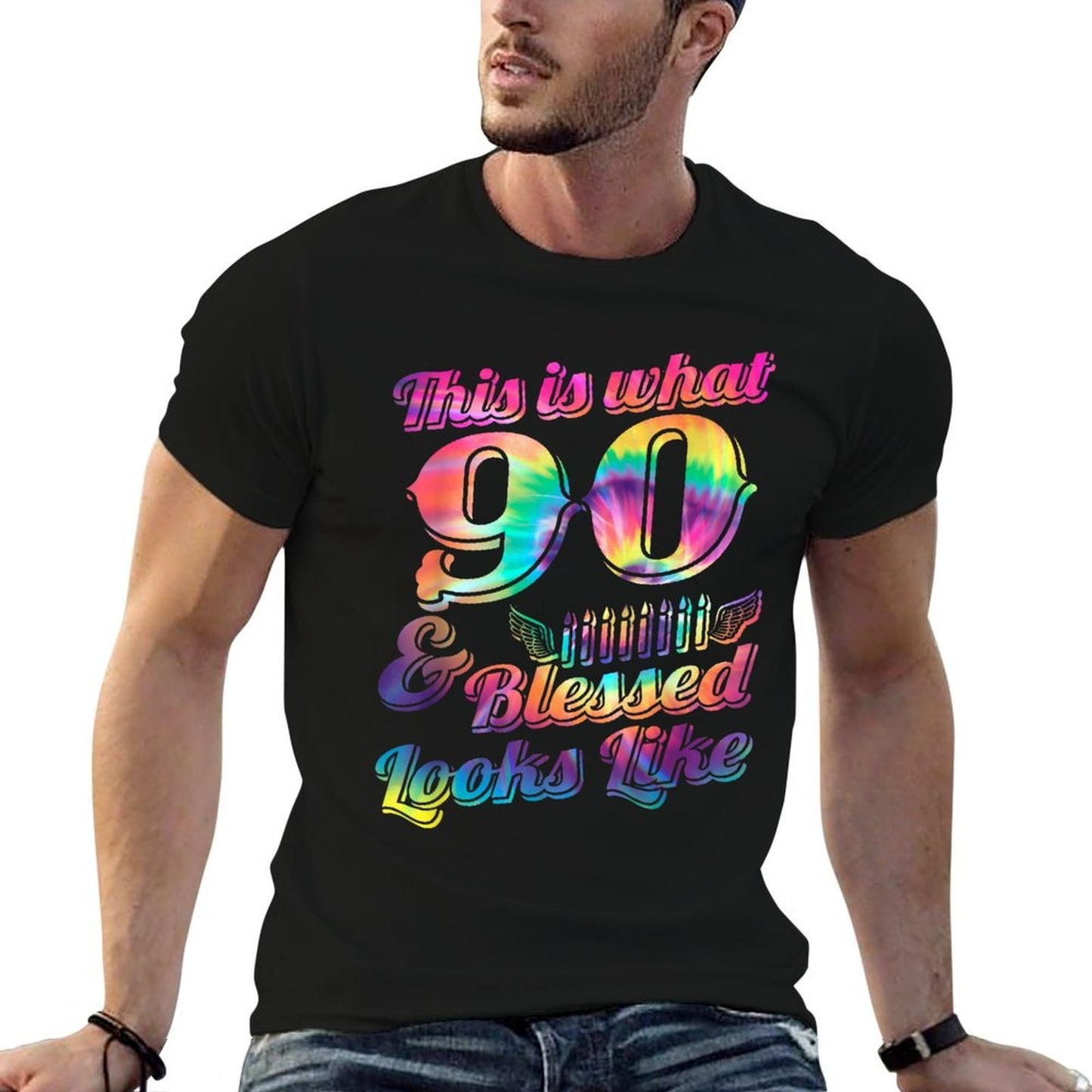 This Is What 90 And Blessed Looks Like 90th Birthday  Versatile T-Shirt