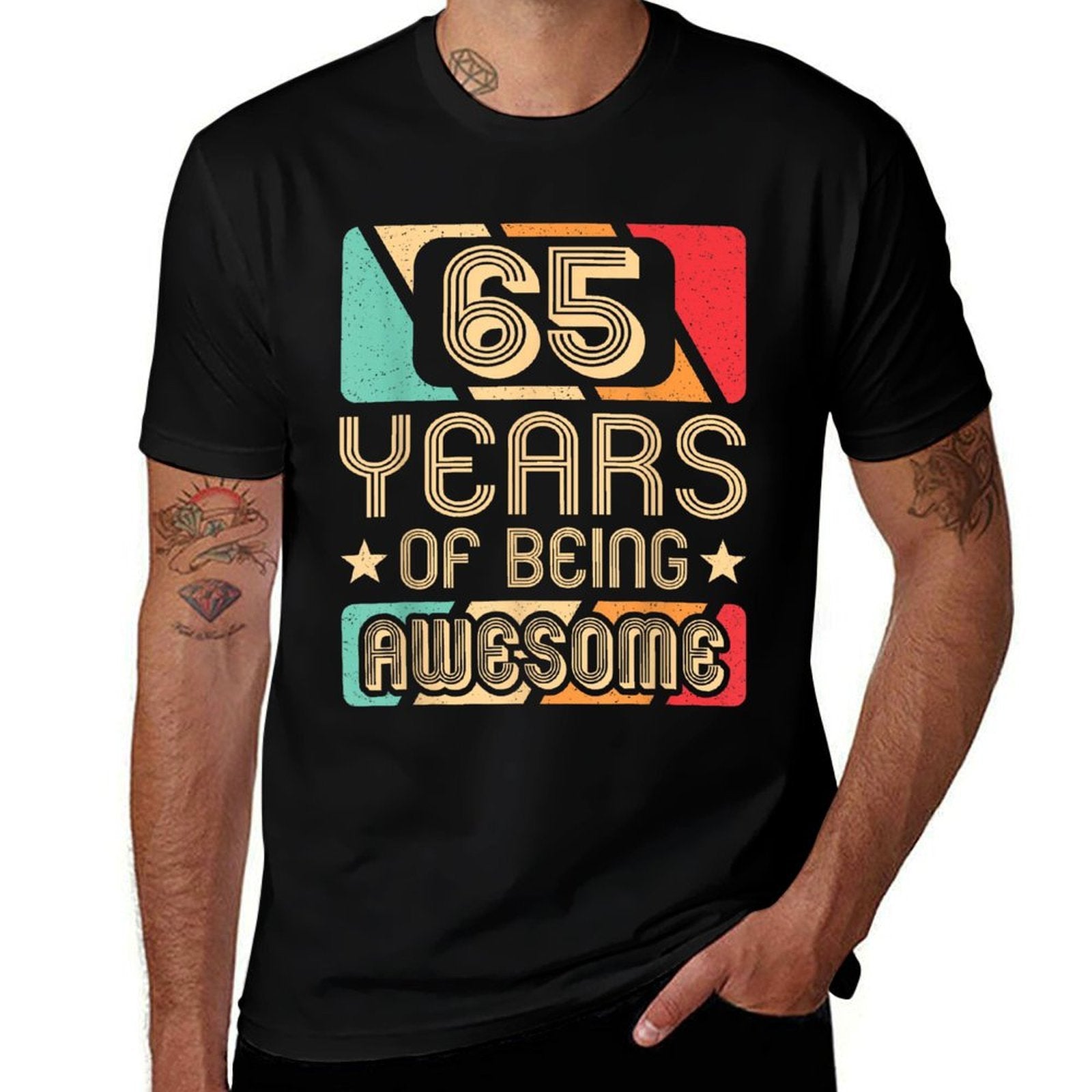 65 Years Of Being Awesome 65 Years Old Retro 65th Birthday  Odor-resistant T-Shirt