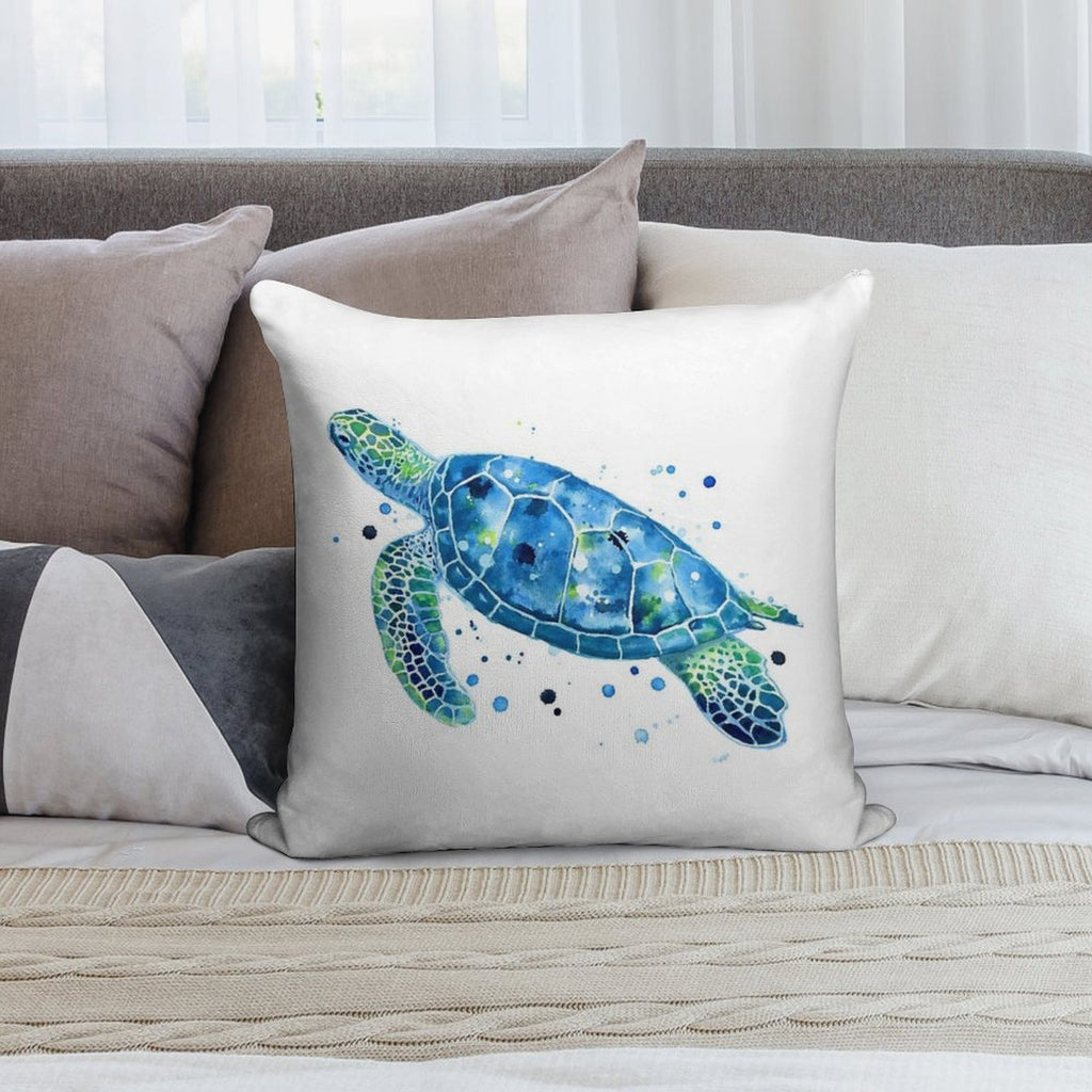 Sargasso Blue Sea Turtle Soft Easy Maintenance Throw Pillow