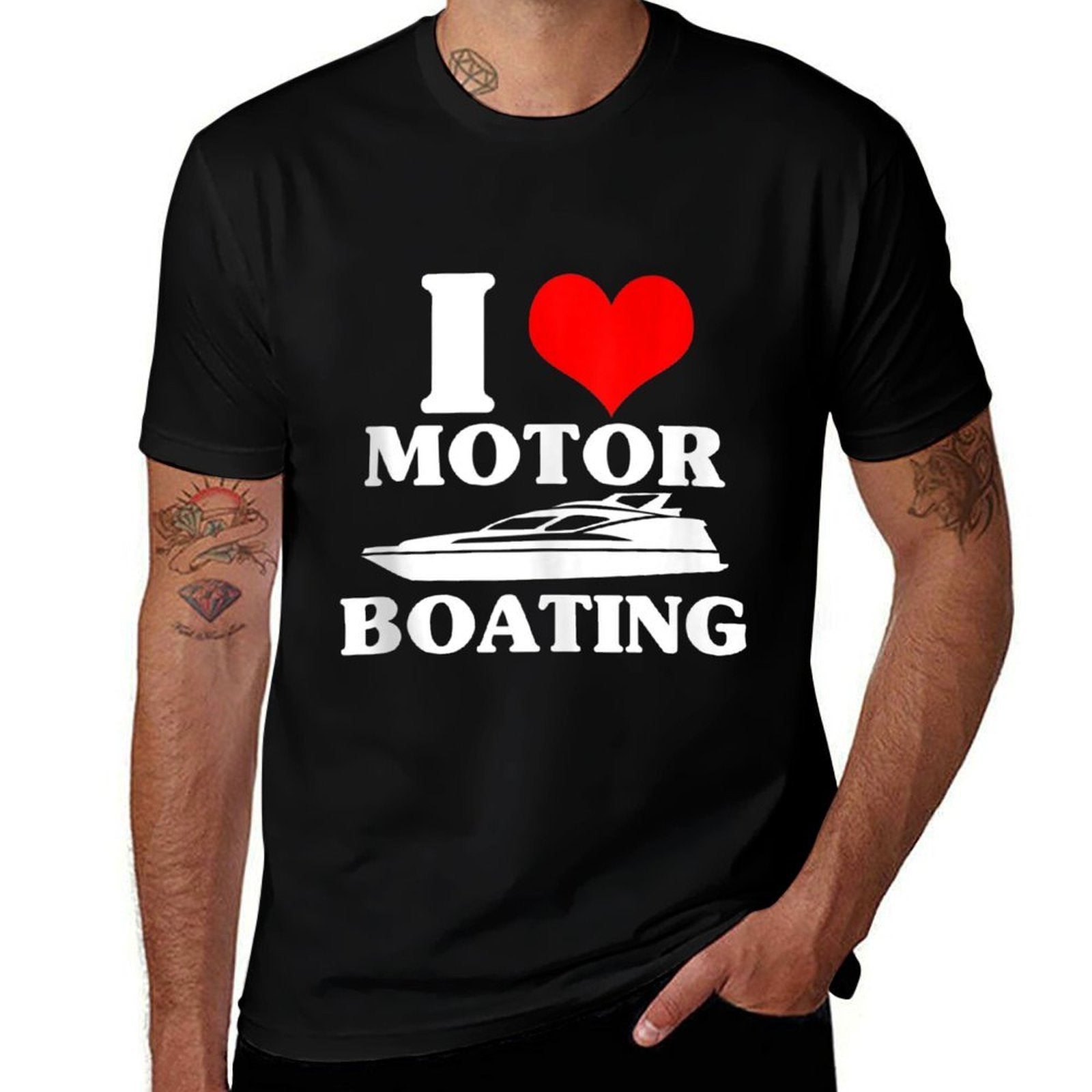 Boater I Love Motor Boating Funny Boating  Relaxed-fit T-Shirt