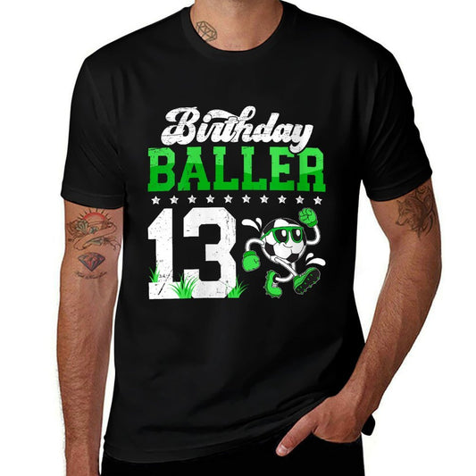 Womens 13th Soccer Birthday Party Thirteen Year Old Soccer Player  Graphic-printed T-Shirt