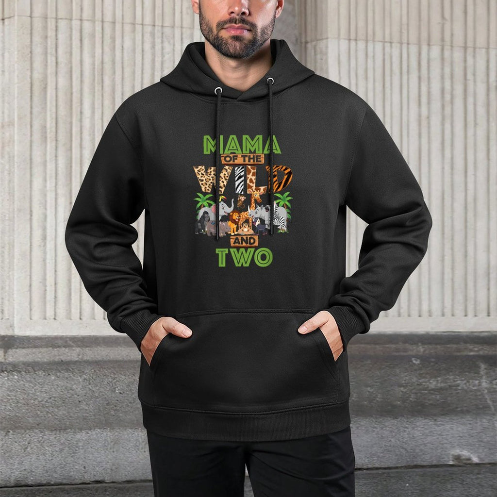 2nd Birthday Zoo Safari Jungle Mama Of The Wild And Two Kangaroo Pocket Hoodie