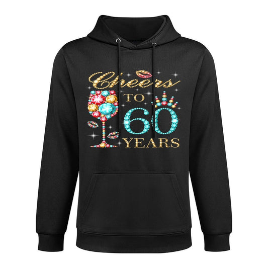 Womens Cheers To 60 Years, 60 Years Old Women, 60 Birthday Cute Casual Wear Hoodie