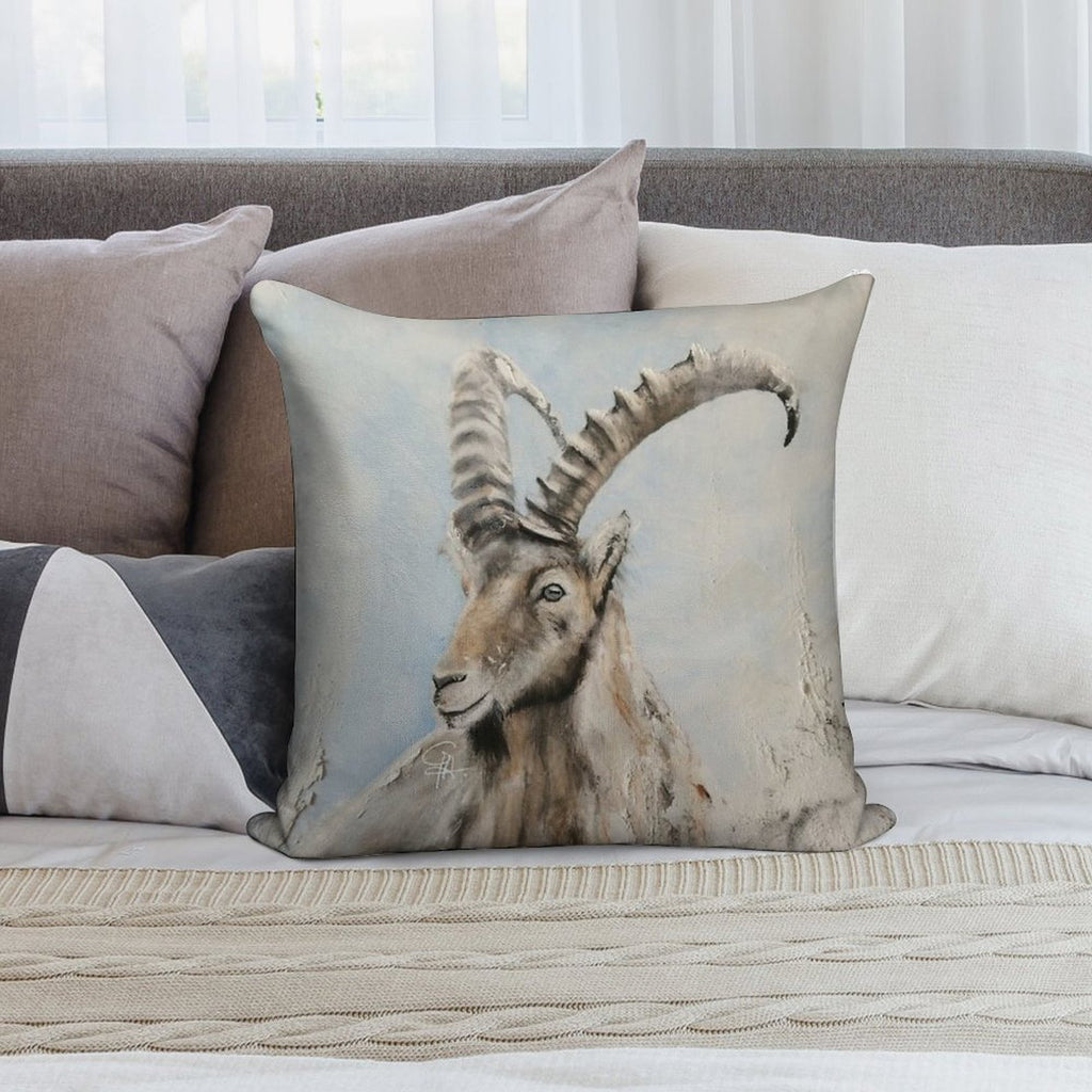 Ibex Goat Soft Shrink-Resistant Throw Pillow