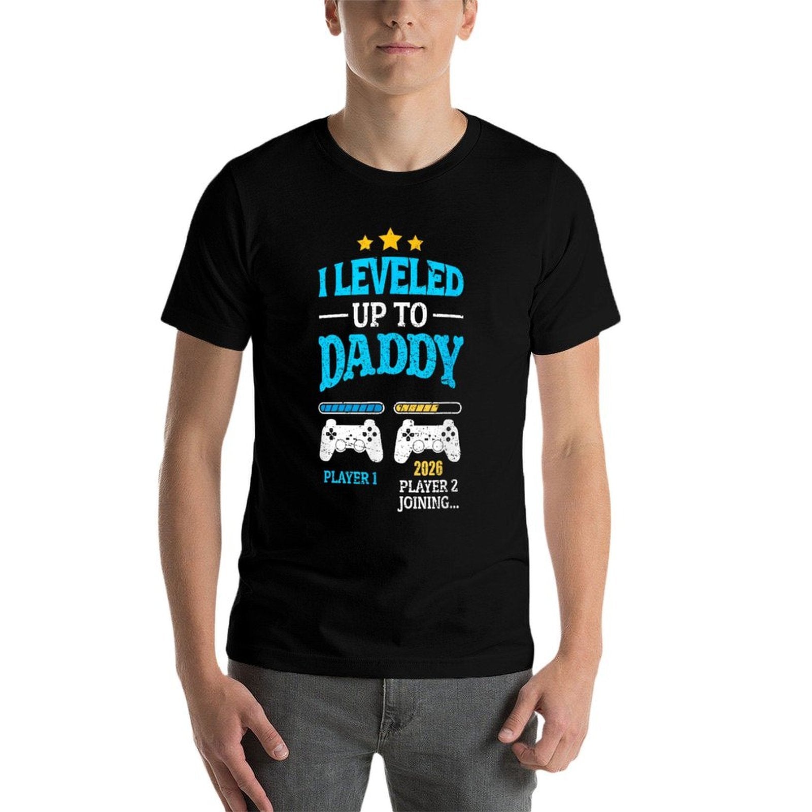 New Dad Fathers Day Leveled Up To Daddy 2026 Level Unlocked  Oversized Silhouette T-Shirt