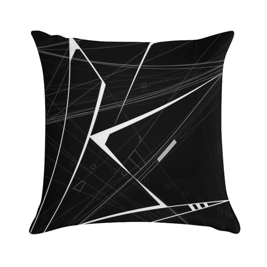 White Abstract Geometric And Perspective Soft Shrink-Resistant Throw Pillow