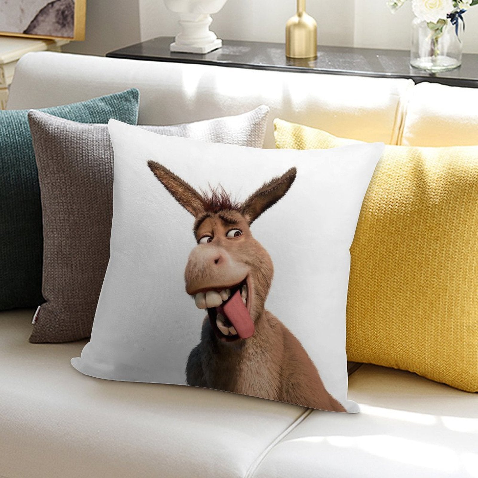 Donkey Shrek Soft Ultra-Soft Texture Throw Pillow
