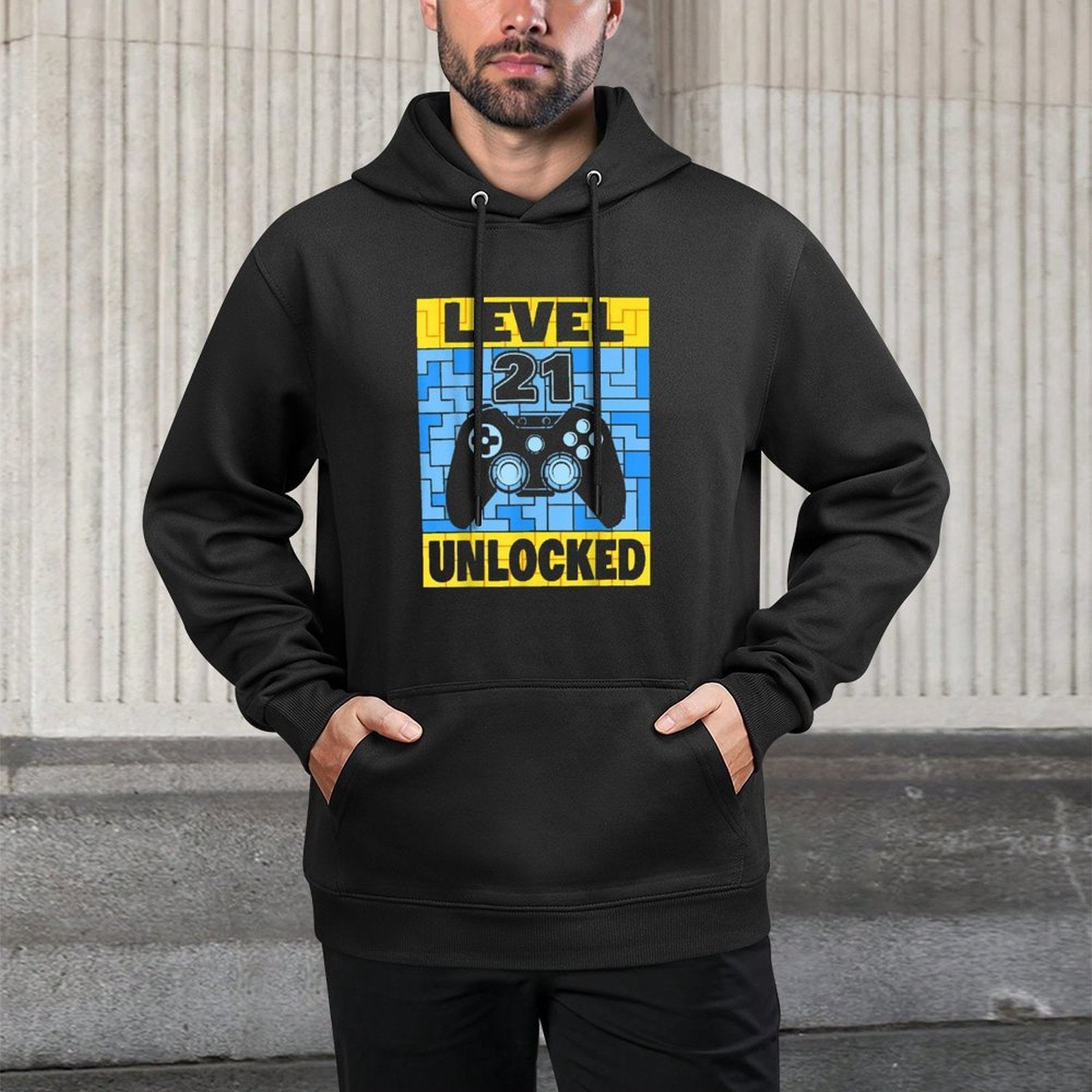 Level 21 Unlocked Gamer Video Game Player 21st Birthday Durable Construction Hoodie