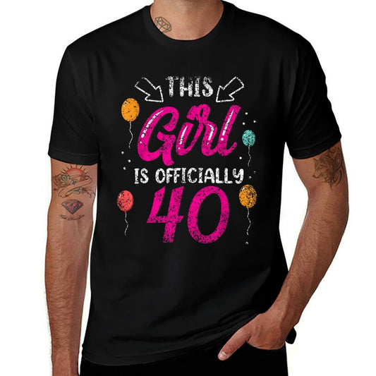 This Girl Is Officially 40 Girls Age Years Old Birthday  Relaxed-fit T-Shirt
