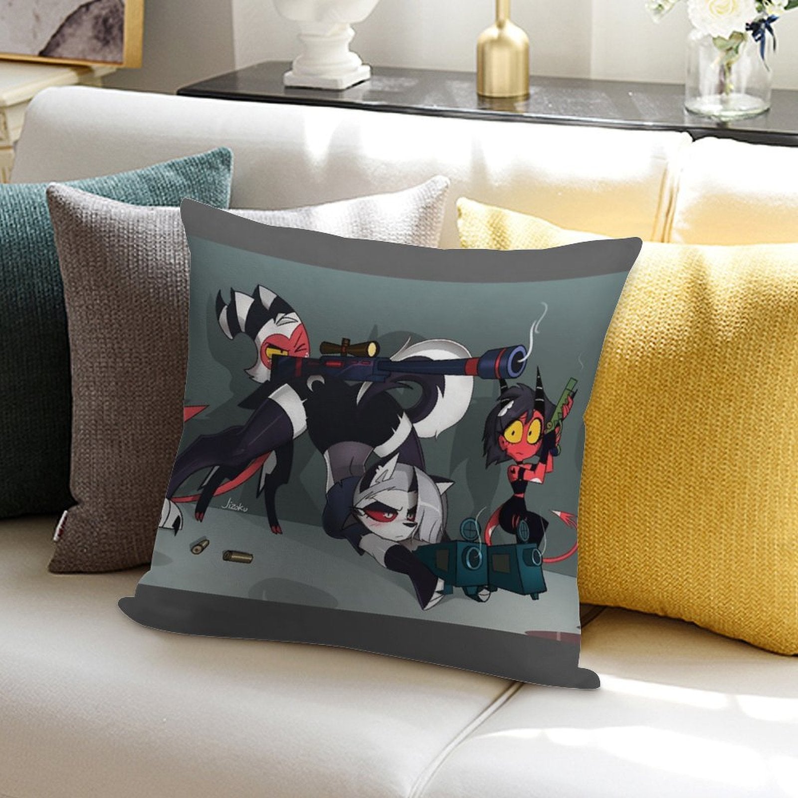 Bang! - Loona X Moxxie Soft Washable Throw Pillow