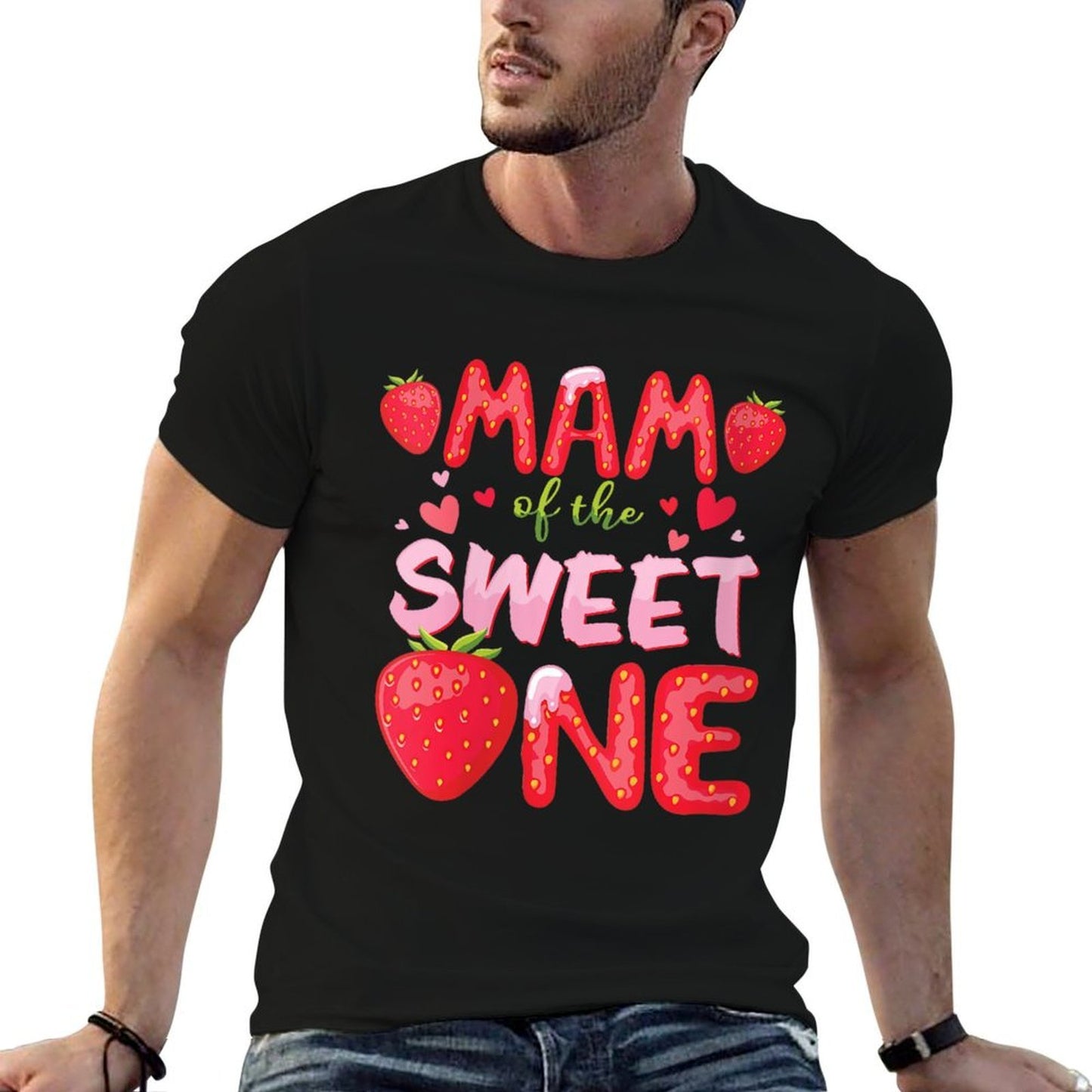 Womens MAM Of The Sweet One Strawberry Birthday Family Party  Soft T-Shirt