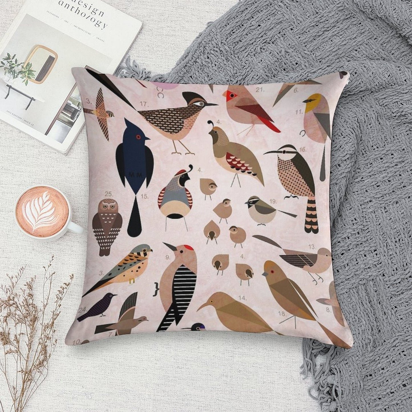 Sonoran Birds Soft Reinforced Edging Throw Pillow