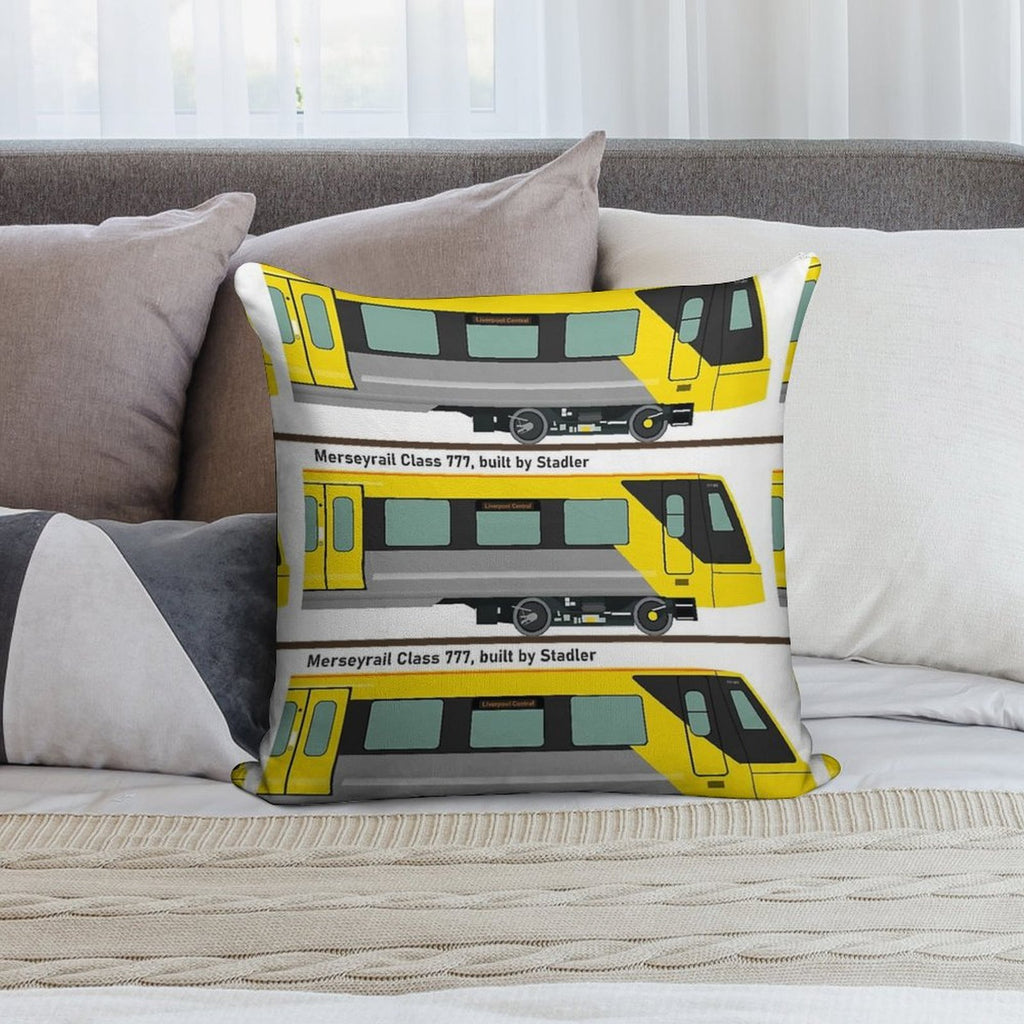 Merseyrail Class 777 Profile Soft Shrink-Resistant Throw Pillow
