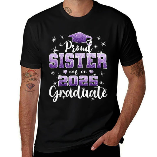 Super Proud Sister of 2025 Graduate Senior Graduation Family  Summer-ready Fabric T-Shirt