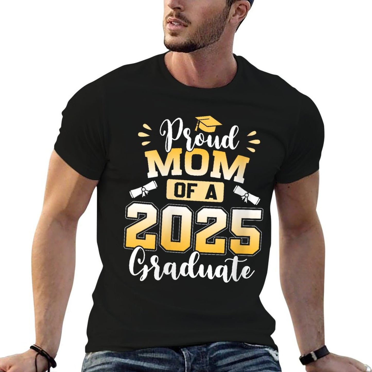Womens Proud Mom Of A 2025 Graduate  Oversized Silhouette T-Shirt