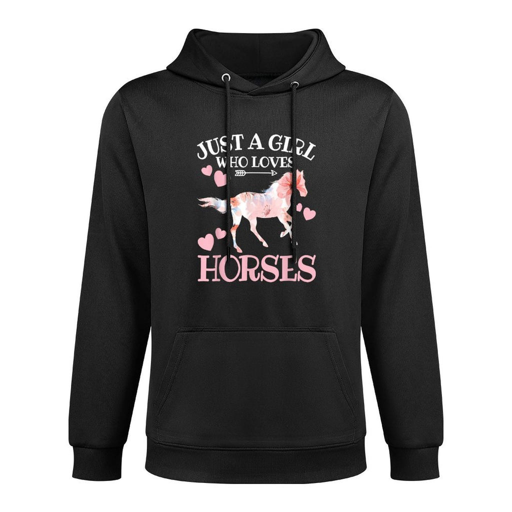 Just A Girl Who Loves Horsesn Girls Horse Lover Casual Wear Hoodie