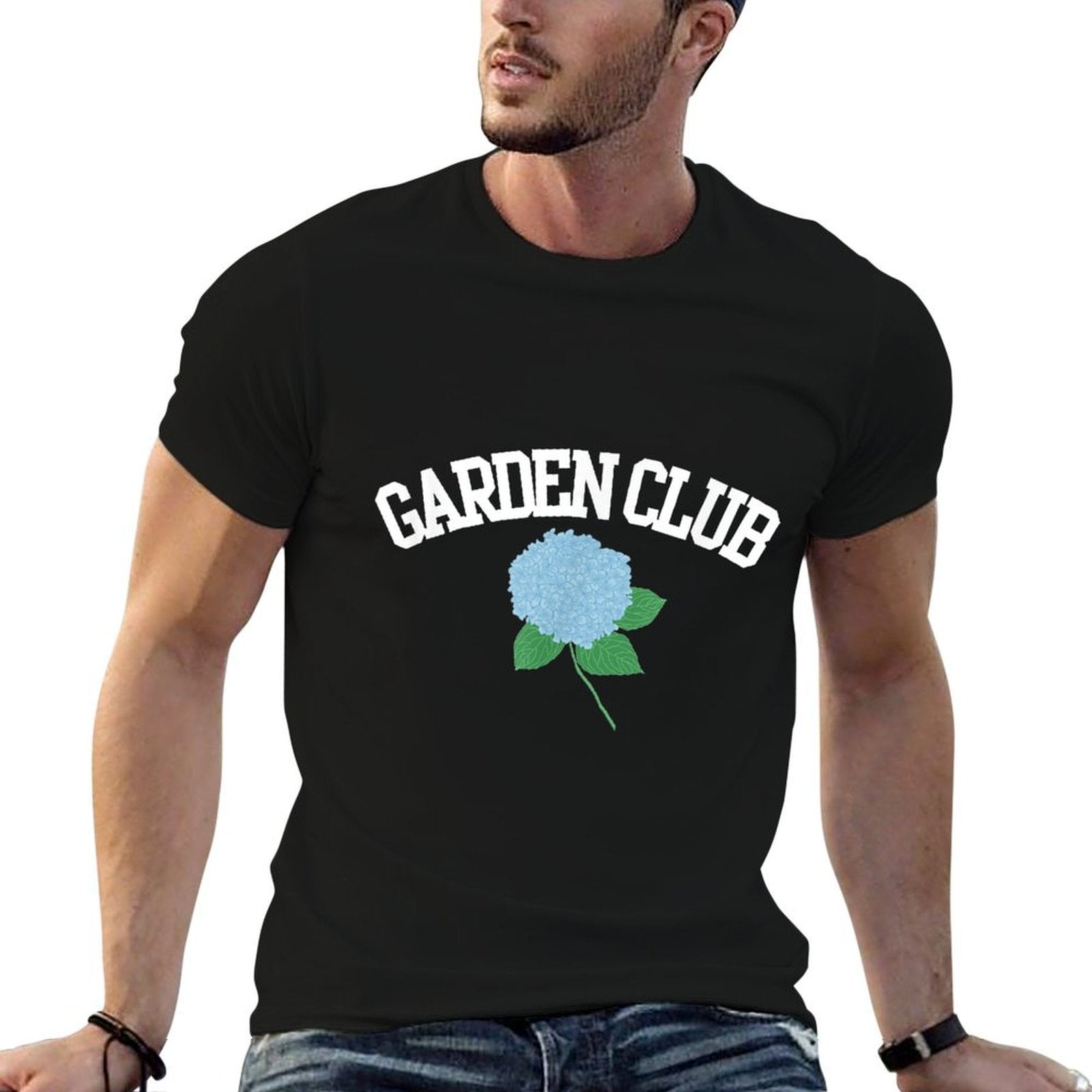 Grandmillennial Hydrangea Style Garden Club  Heathered Texture T-Shirt