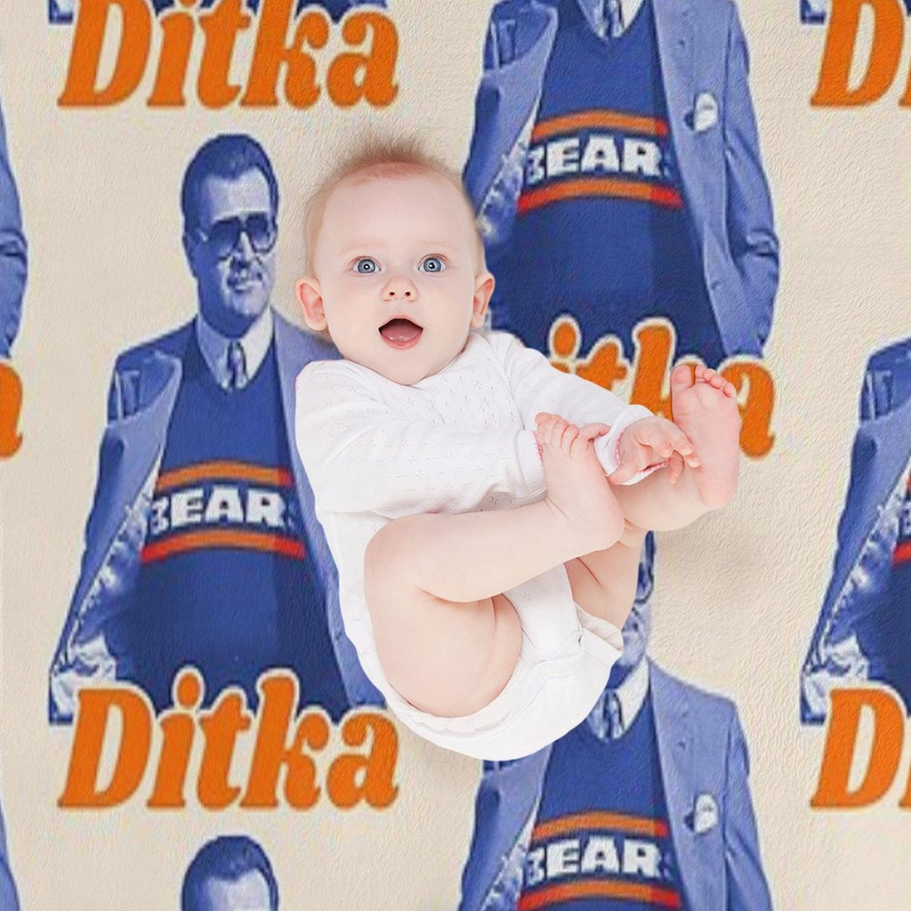 Retro Mike Ditka ))(( Bears Sideline Cool Travel-friendly Throw Blanket