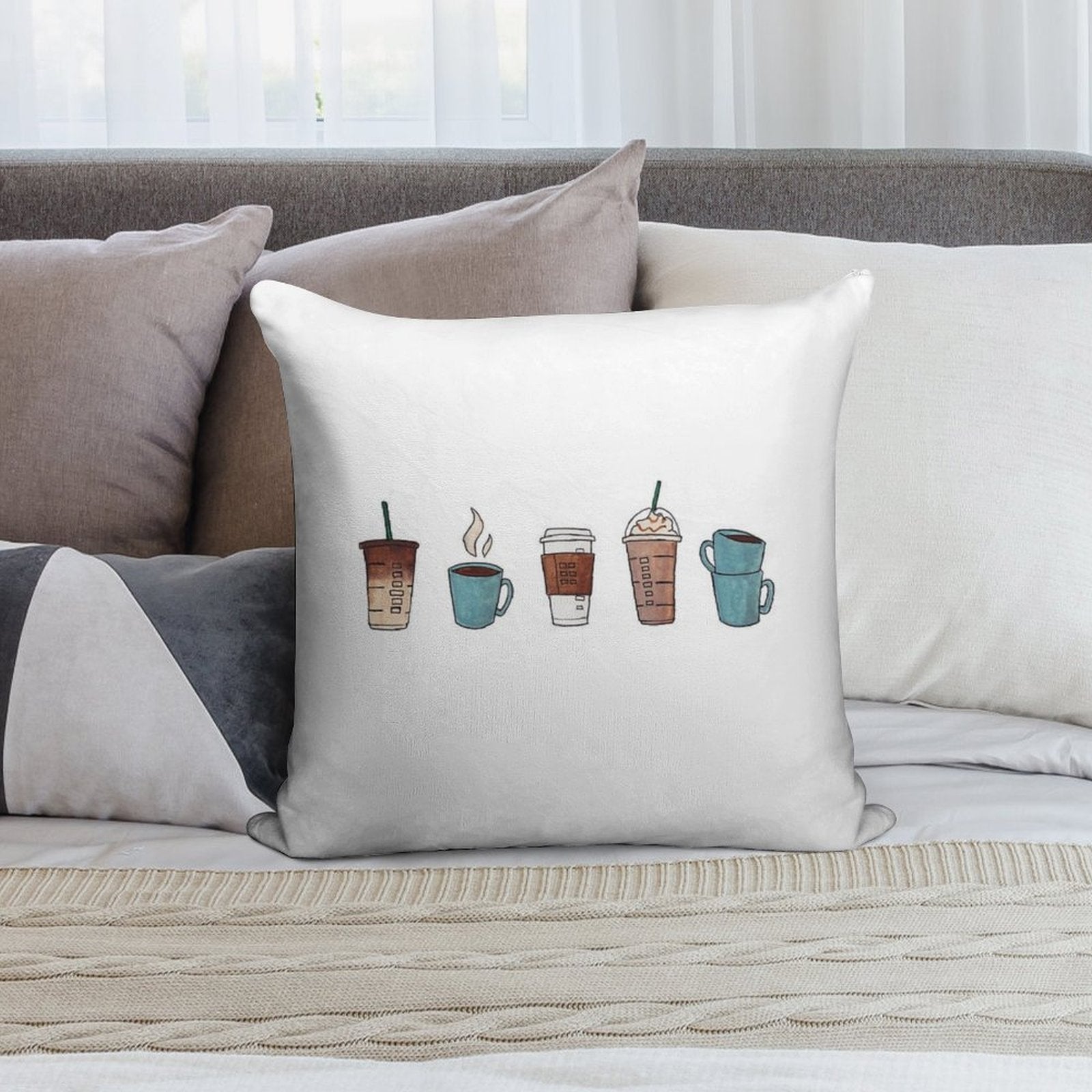 Coffee Soft Gift Ready Throw Pillow