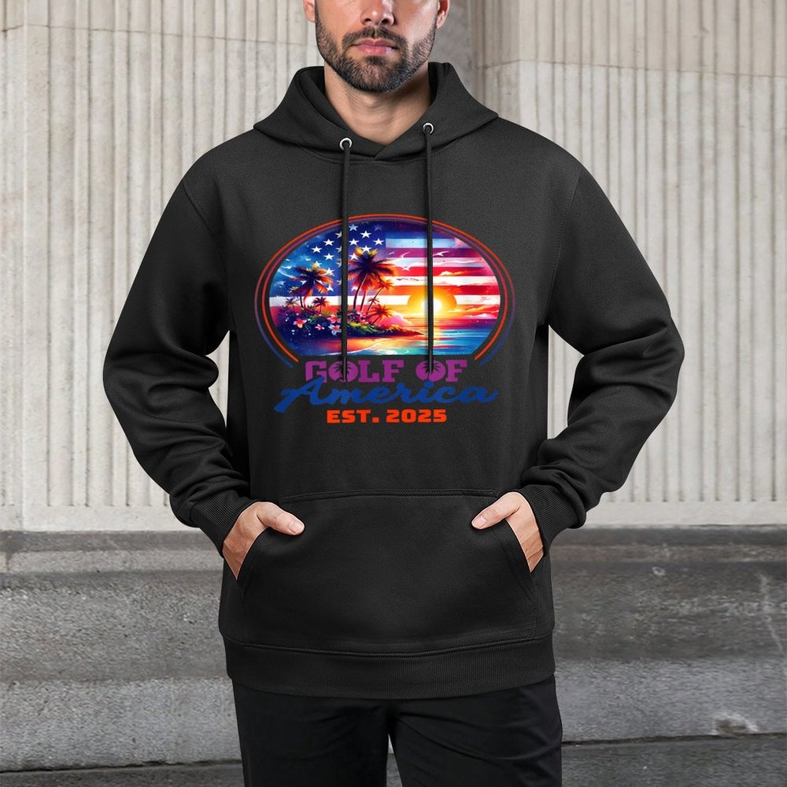Funny USA America Shirt Gulf Of Us America Est 2025 Kangaroo Pocket Hoodie
