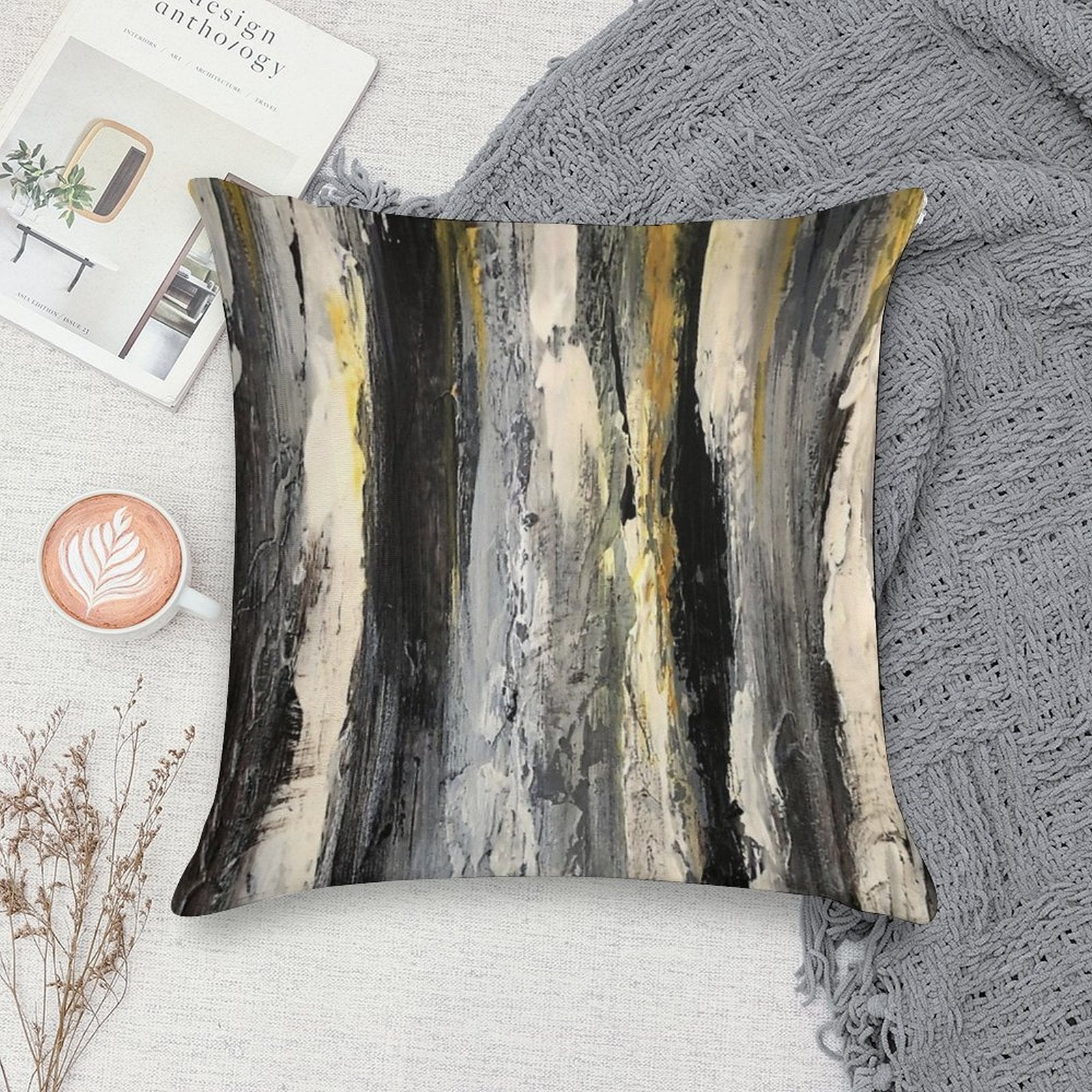 Birch Trees Black And White Soft Warmth Comfort Throw Pillow