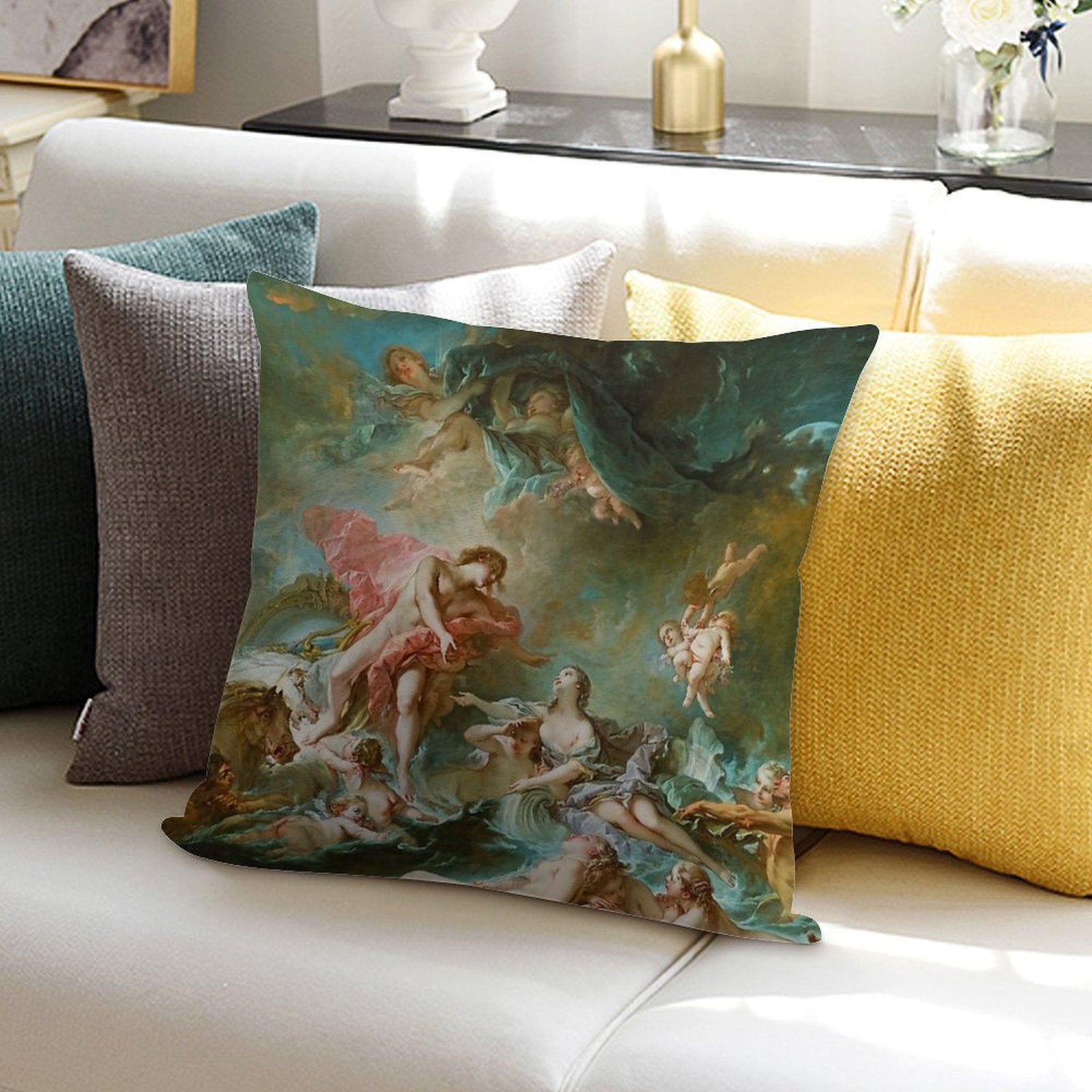 François Boucher The Setting of The Sun Soft Home Decor Throw Pillow