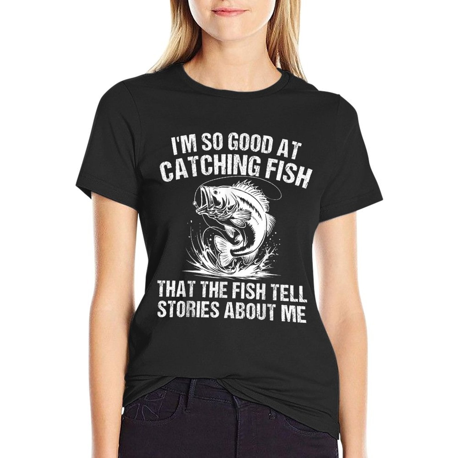 Bass Fishing Angler Funny Fisherman Catching Fish Comfortable T-Shirt