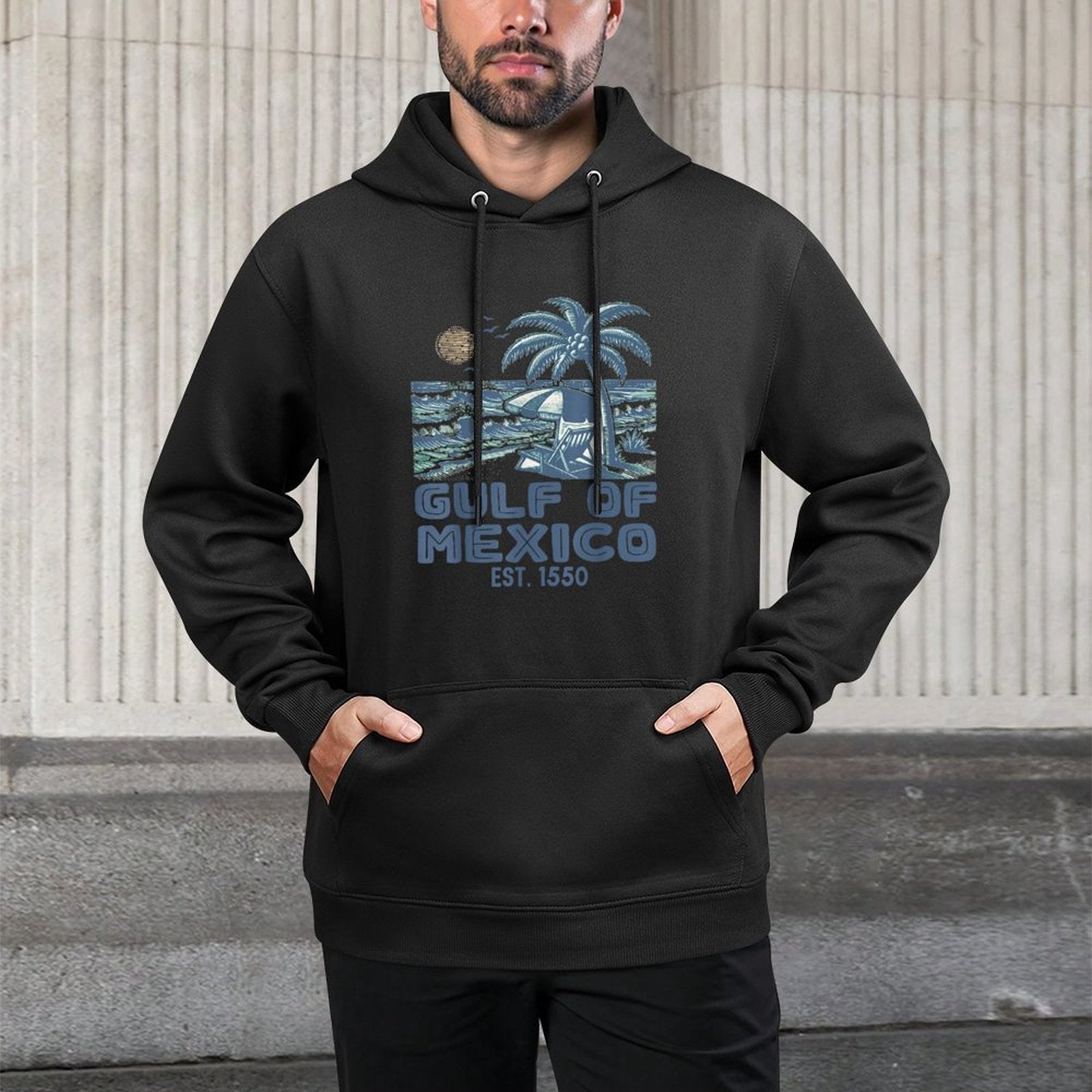 Gulf of Mexico Est 1550 Historic Retro Vintage Beach Shrink-Resistant Hoodie
