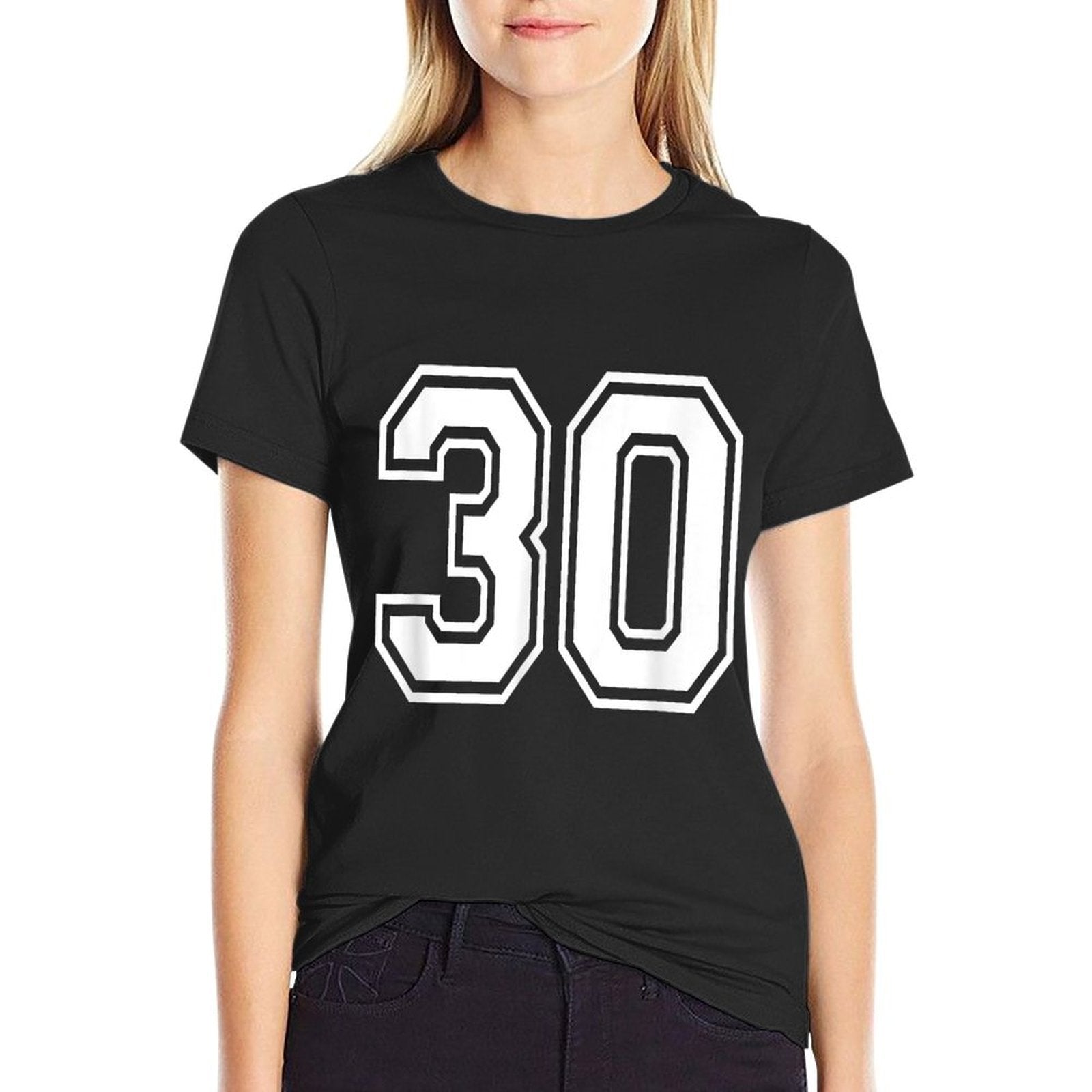 Number 30 Numbered Uniform Sports Jersey Team 30th Birthday  Rolled Sleeves T-Shirt