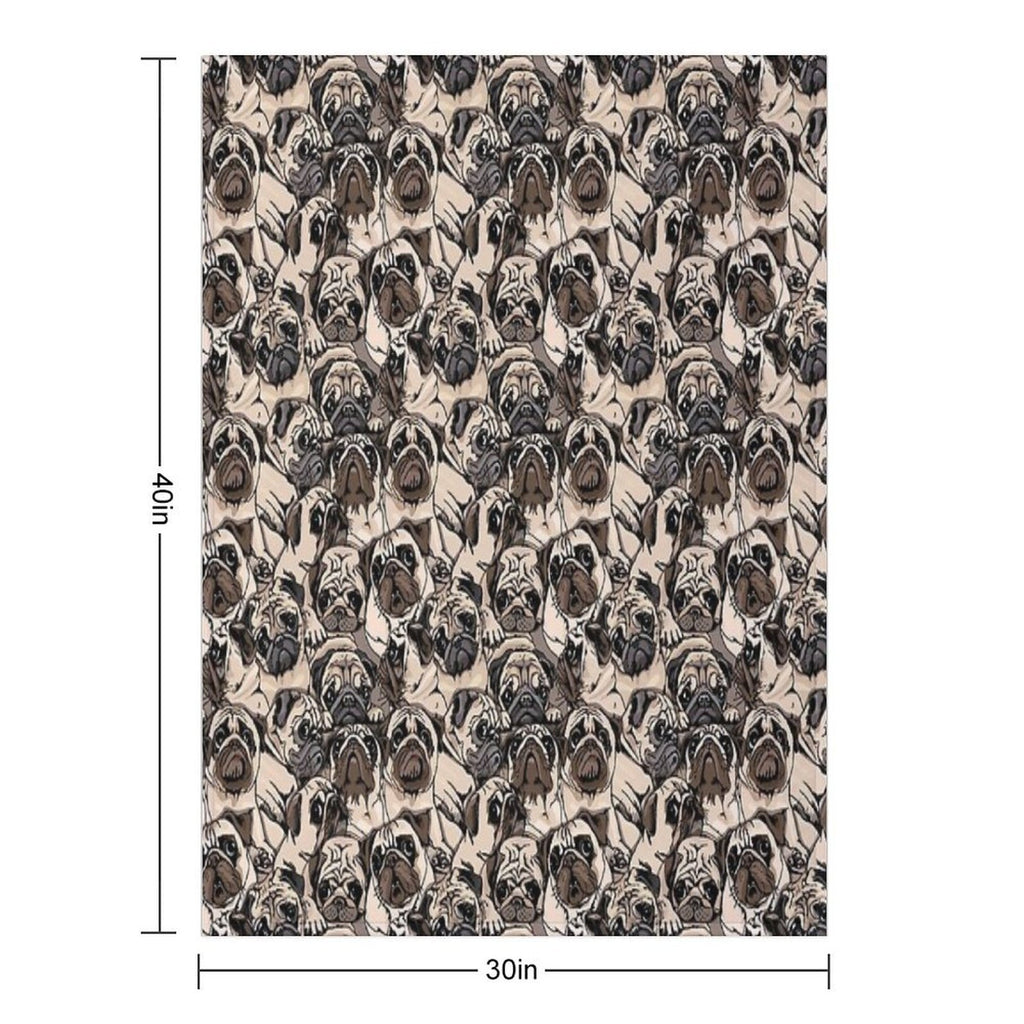 Cute Pug Dog For Pug Mom, Pug Dad, Pug Lovers Comfort Throw Blanket