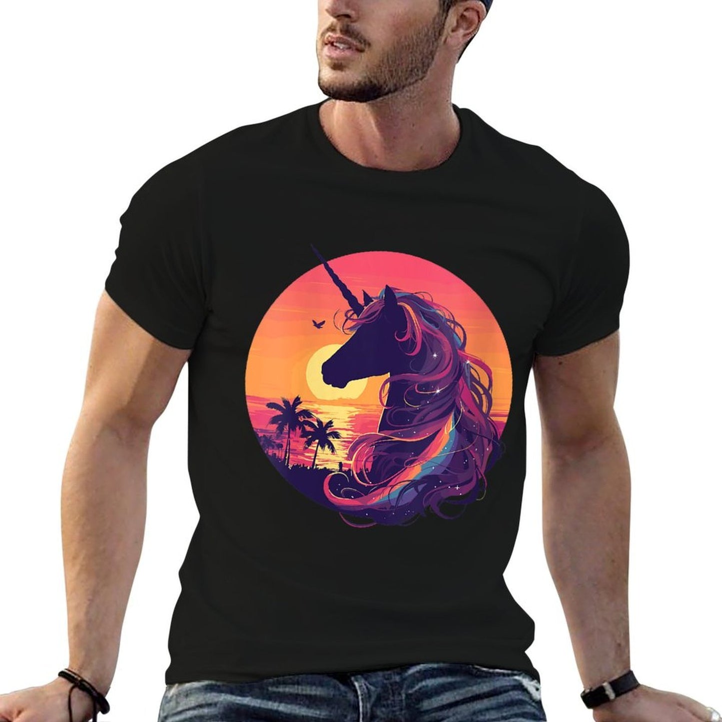 Womens Majestic Sunset Unicorn Art Mystical Creature Fantasy  Affordable Price T-Shirt