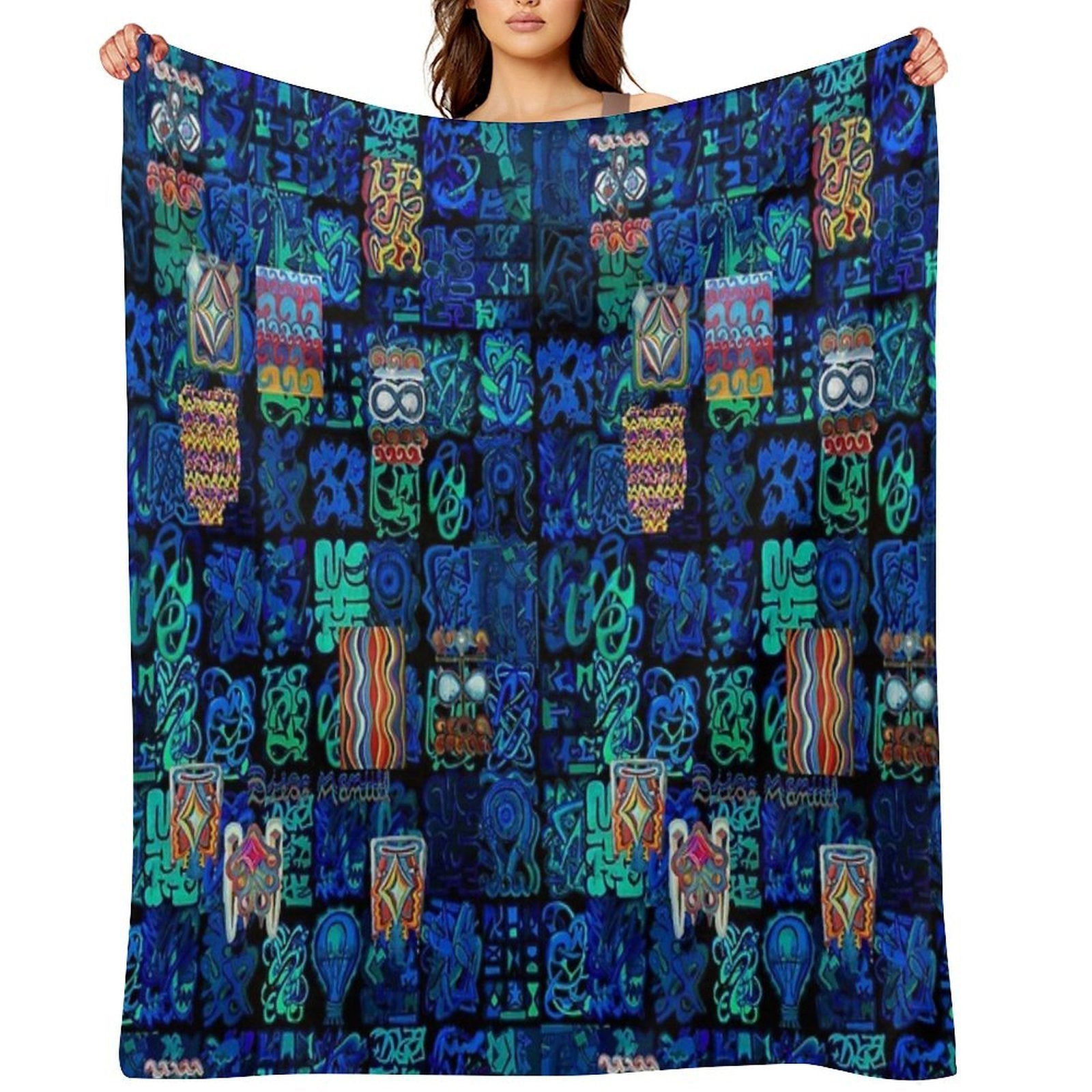 Pop Abstract Machine-washable Throw Blanket