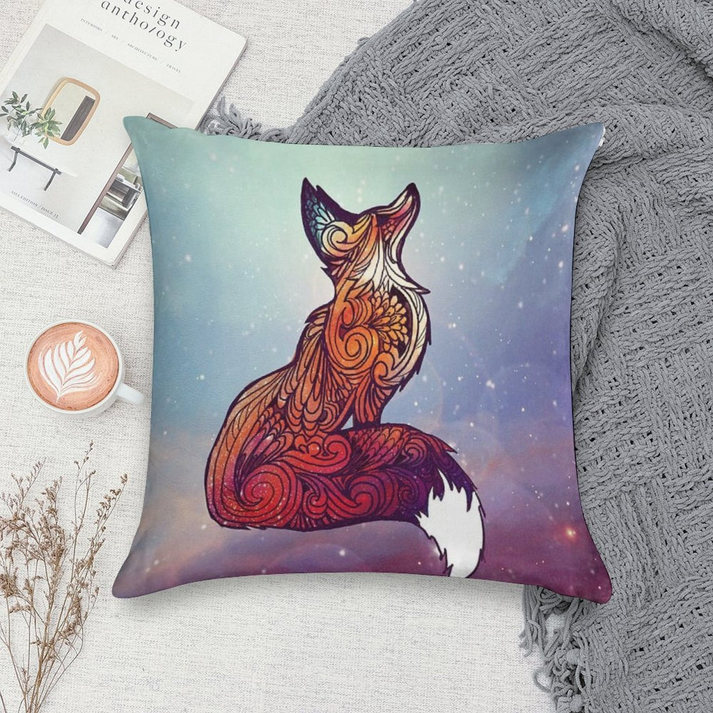 Space Fox Soft Reinforced Edging Throw Pillow