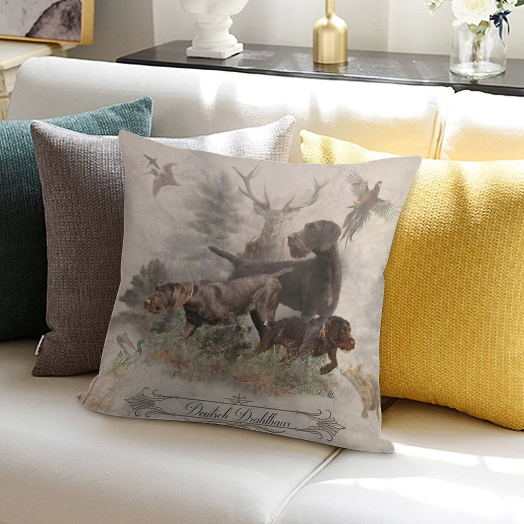 The German Wirehaired Pointers Soft Gift Ready Throw Pillow