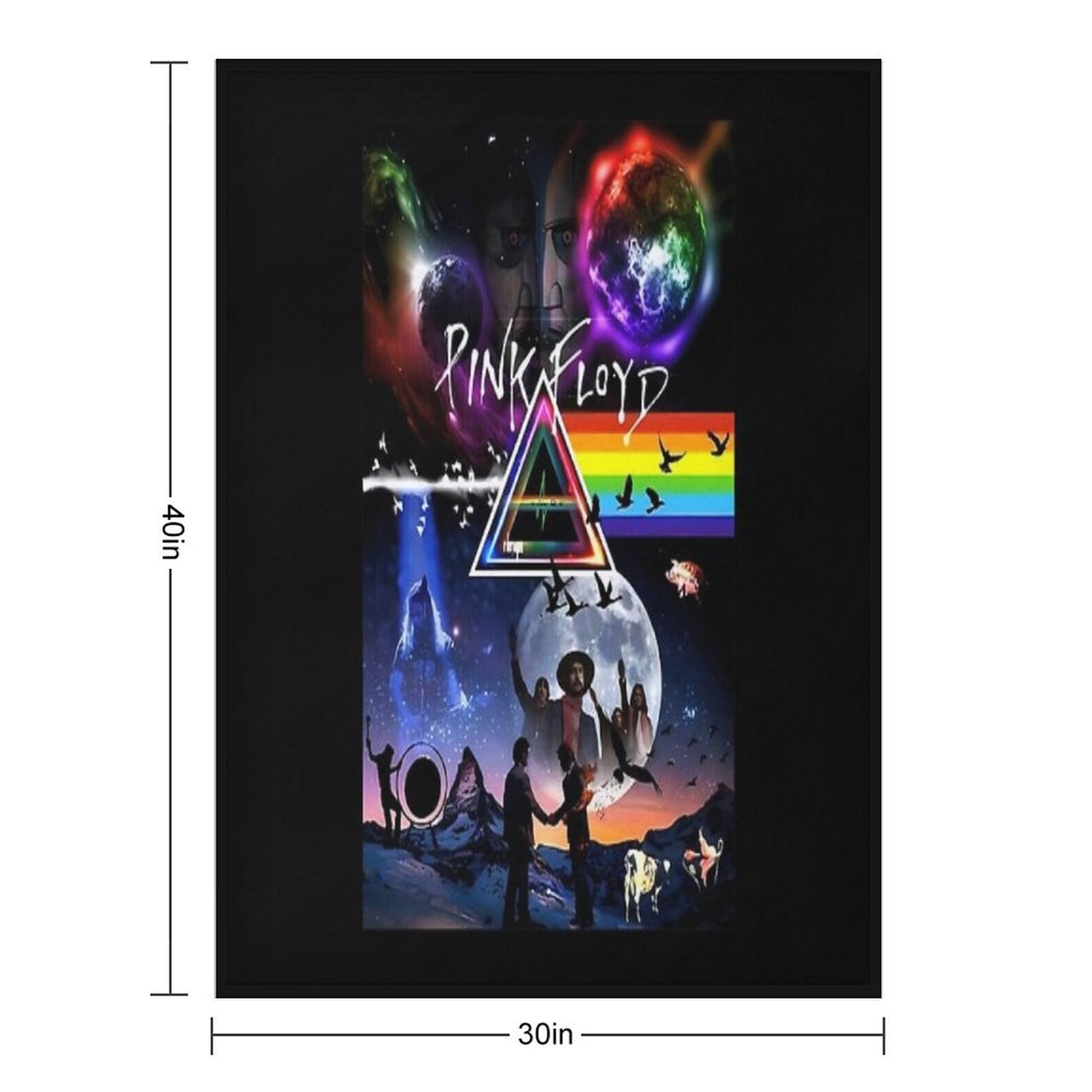Pink Floyd Collage - Zea Shrink-resistant Throw Blanket
