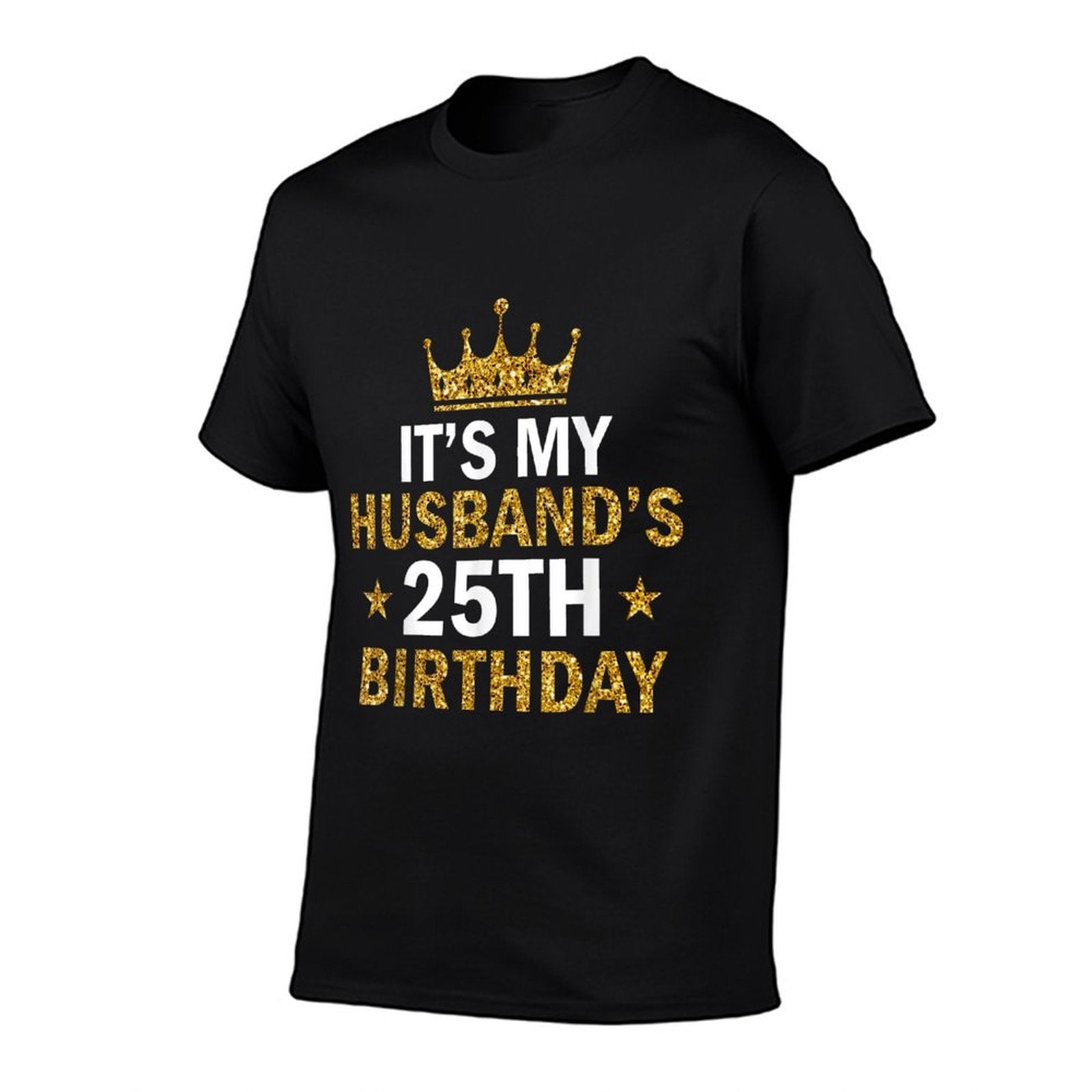 It's My Husband's 25 Year Old Birthday Couple 25th Birthday  Trendy Pattern T-Shirt