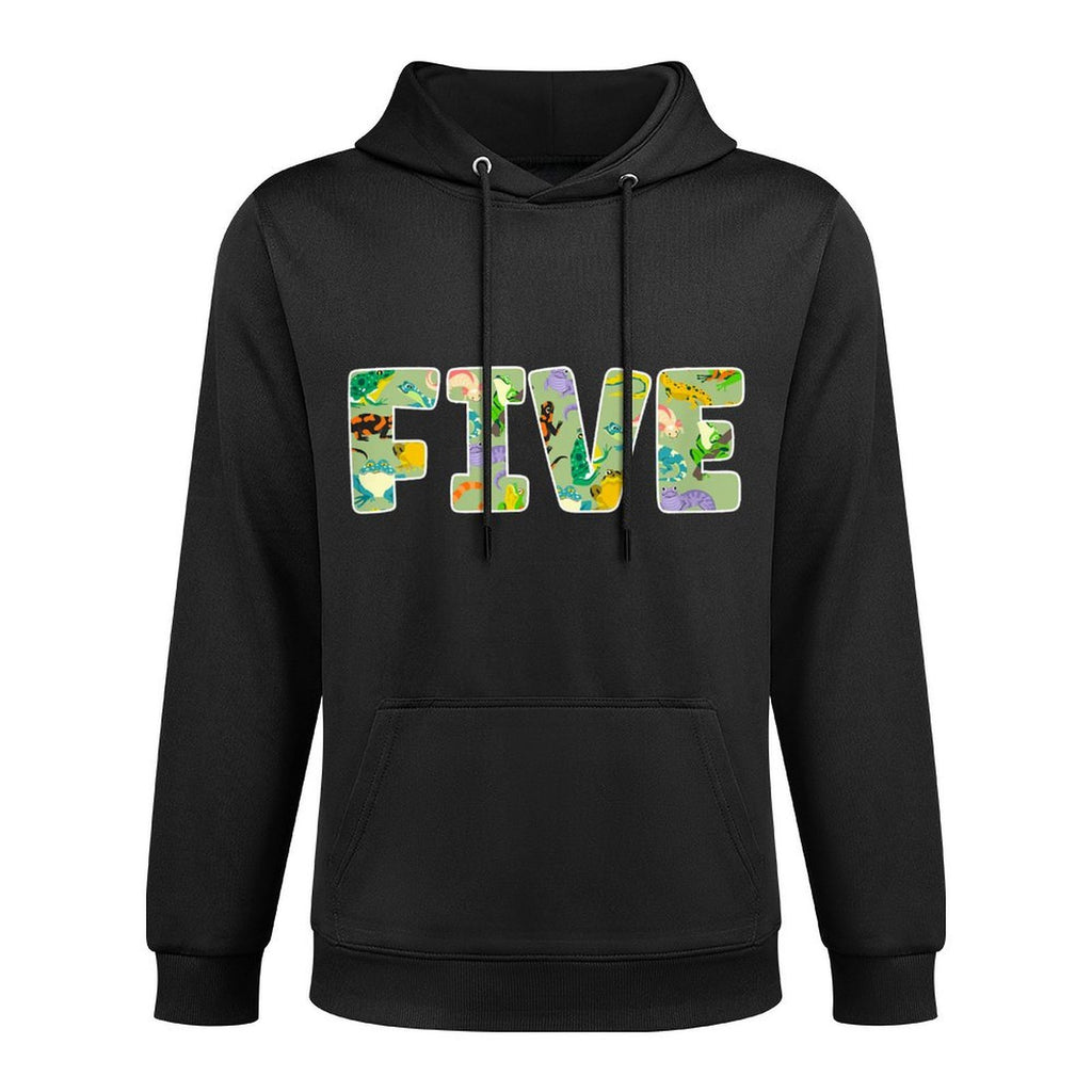 Kids 5th Reptile Birthday Party Five Year Old Snake Birthday Machine Washable Hoodie