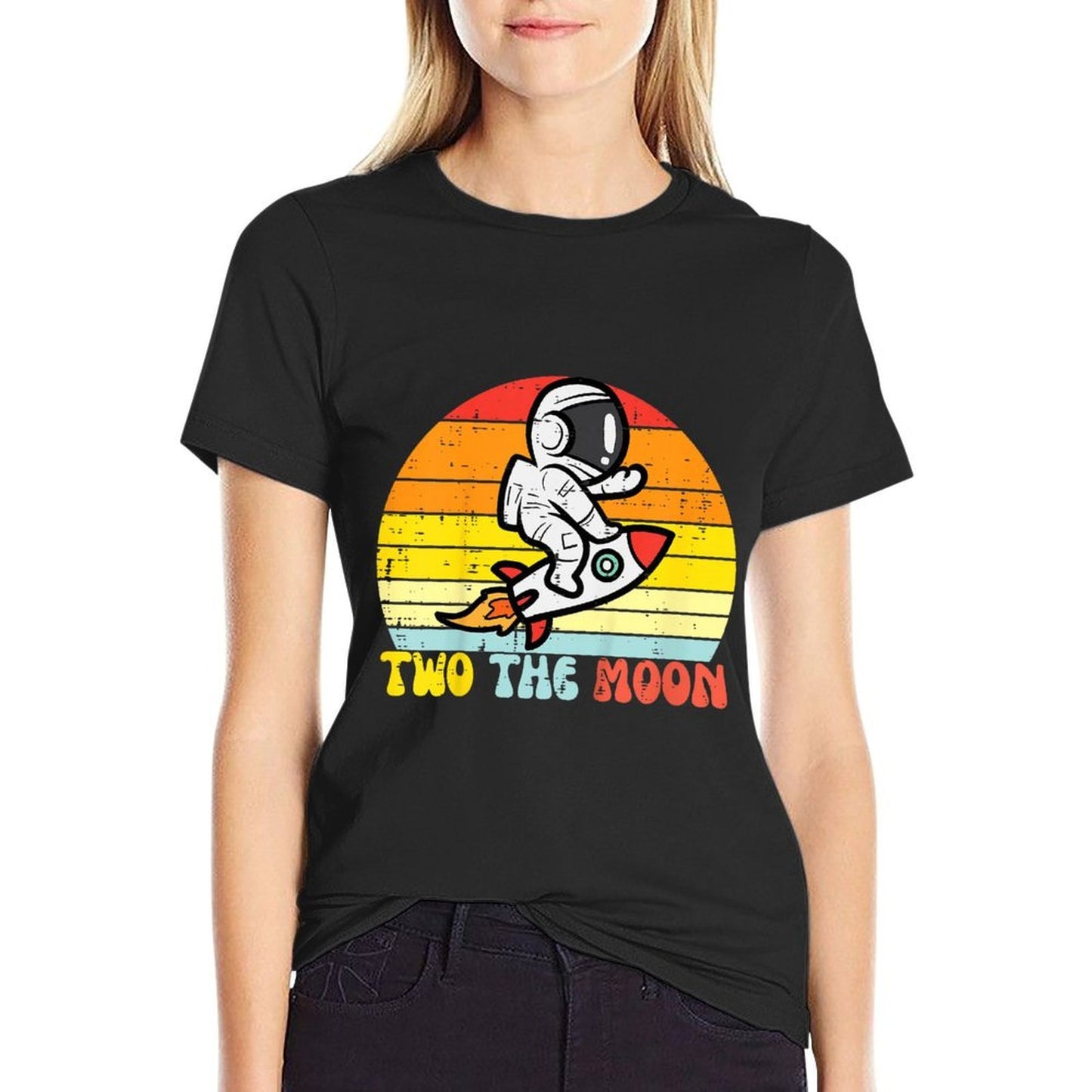 2nd Birthday Astronaut Two The Moon Girls Boys Toddler Kids  Trendy Pattern T-Shirt