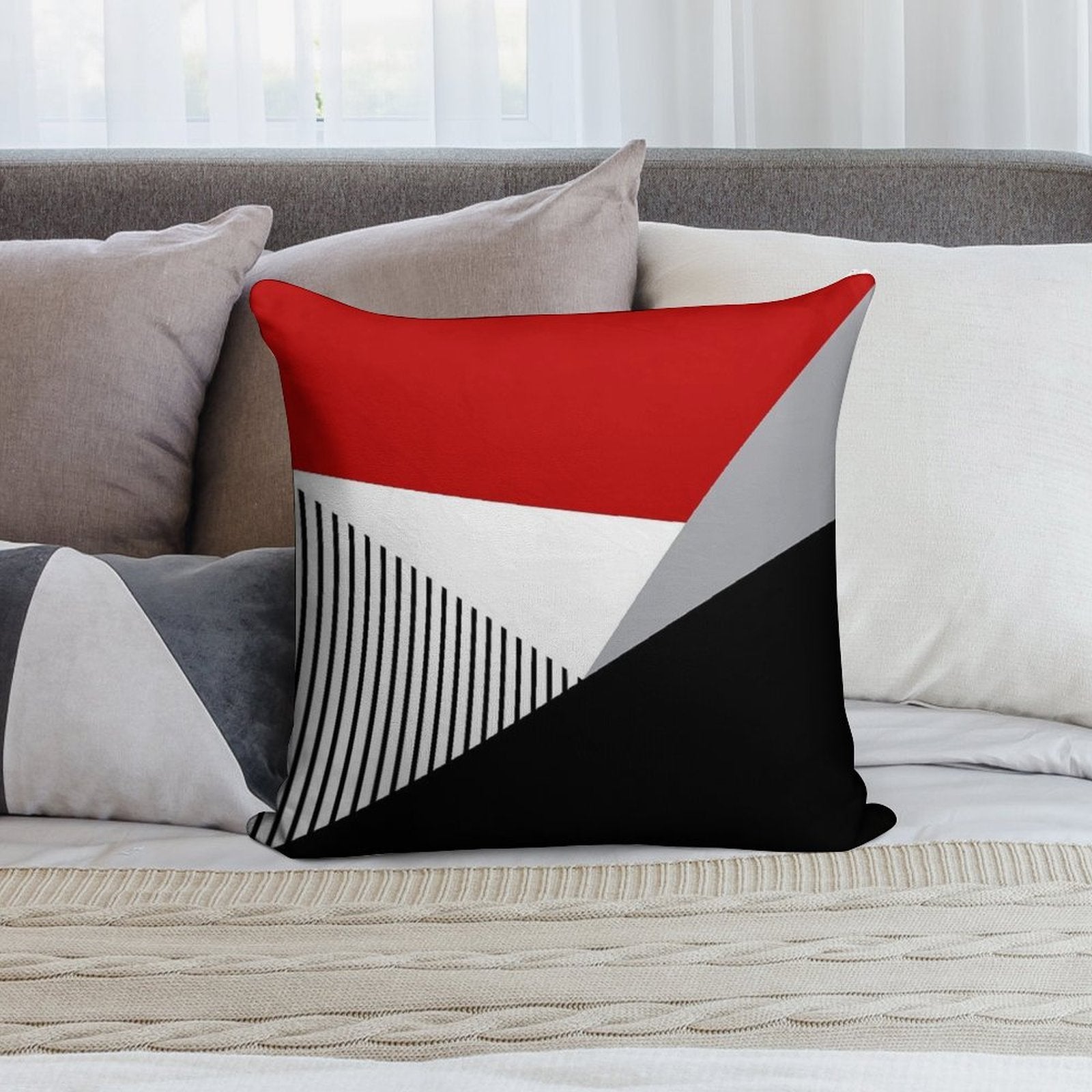 Colorful Geometry Soft Warmth Comfort Throw Pillow