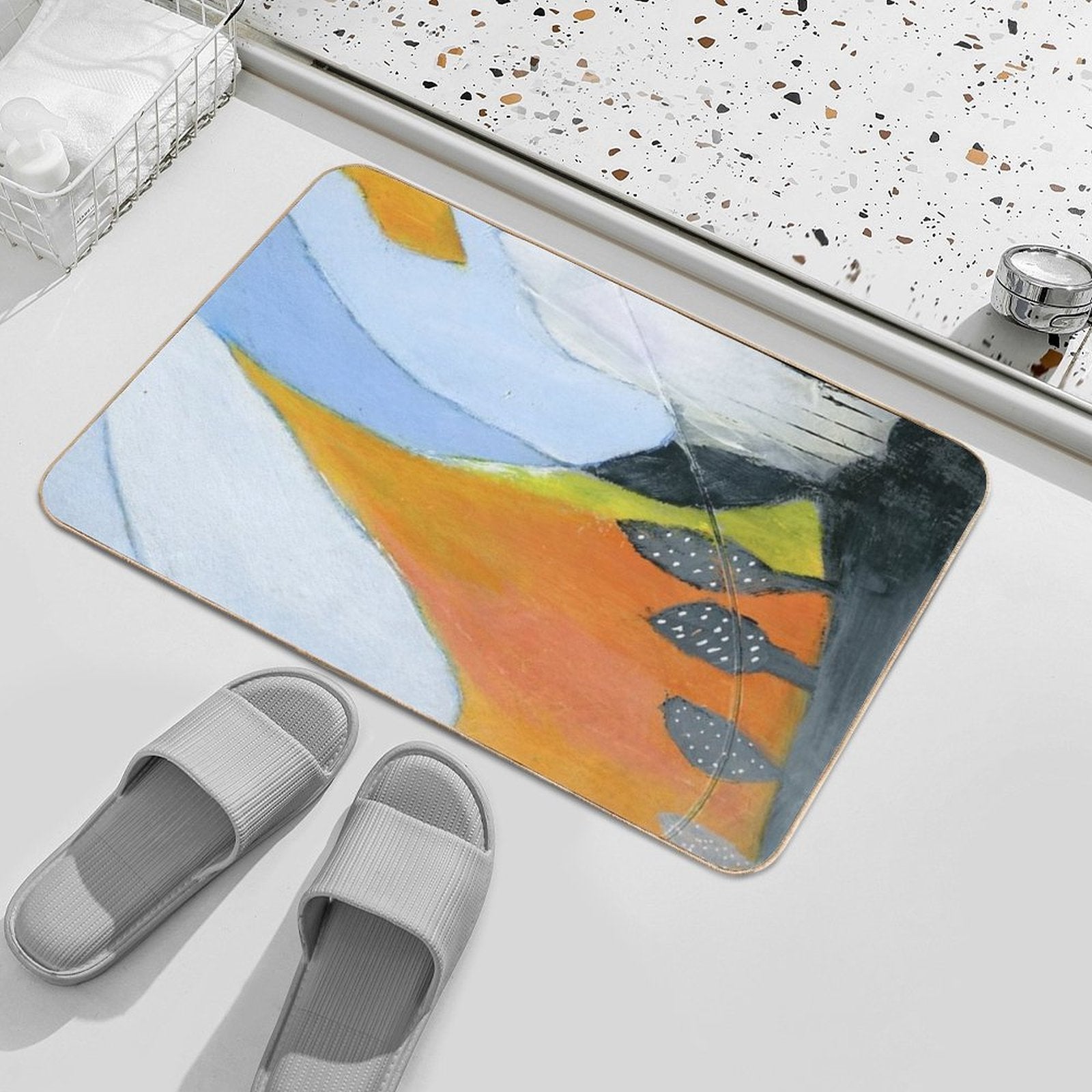 Bold Terrain Vivid Landscape  Fade-Resistant Bath Mat