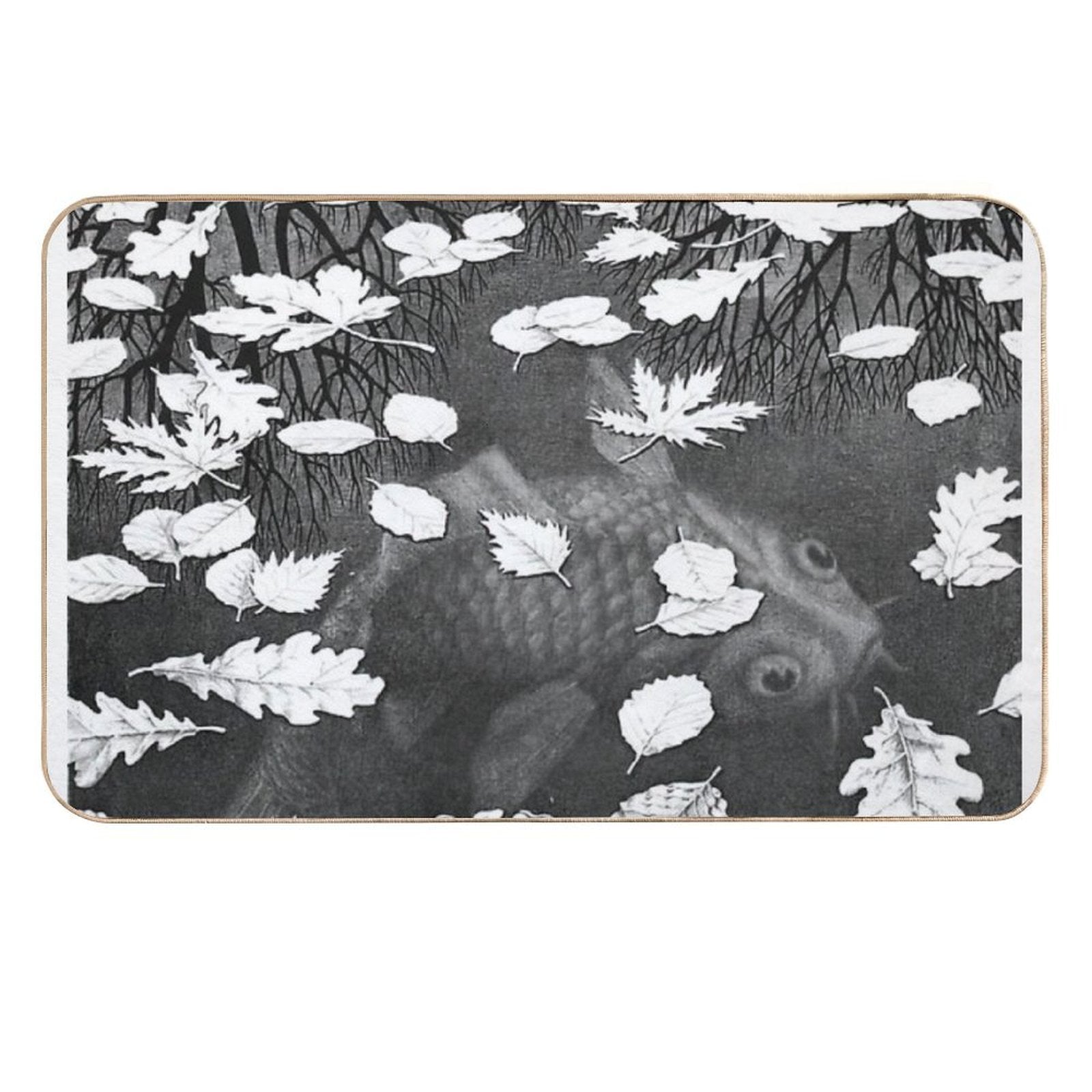 Three Worlds by M.C. Escher  Rapid-Drying Bath Mat