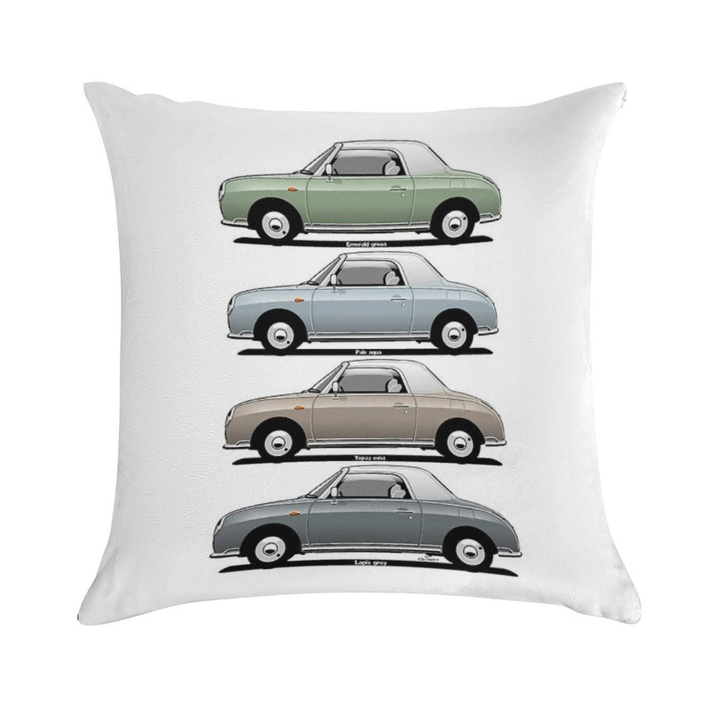 Nissan Figaro Side View Soft Gift Ready Throw Pillow