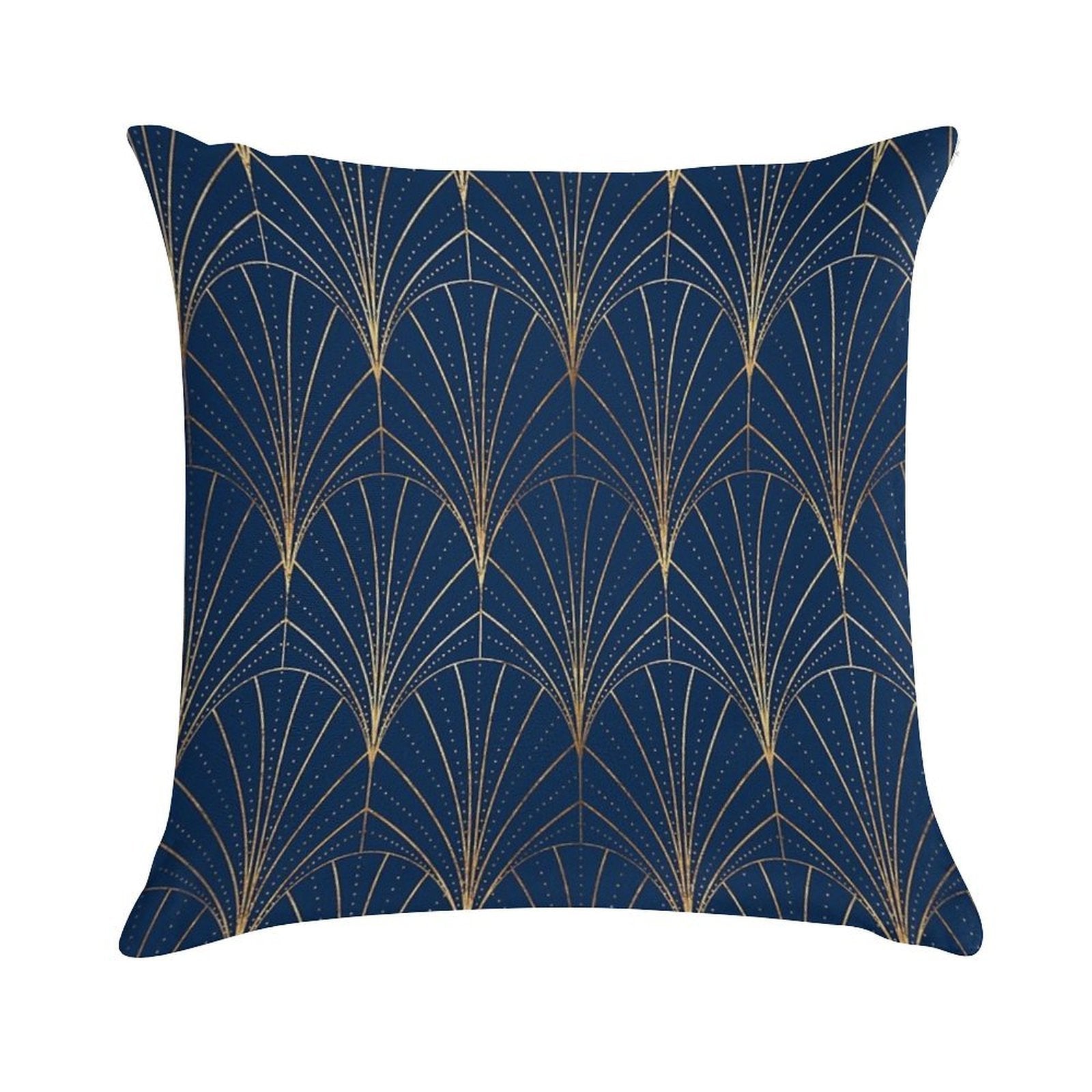 Art Deco Waterfalls  Navy Blue Soft Skin-Friendly Throw Pillow