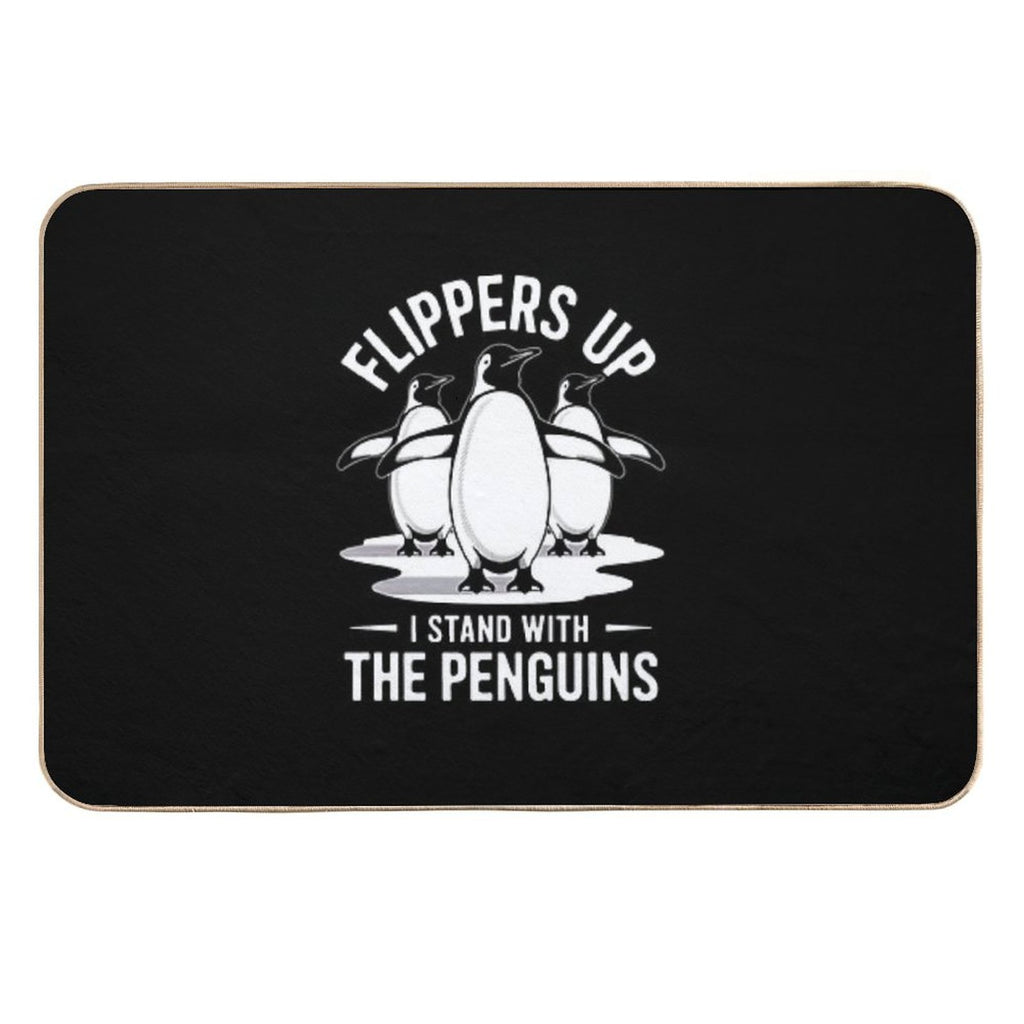 Penguin Resist Shirt Penguins Protest  Dirt-Trapping Bath Mat