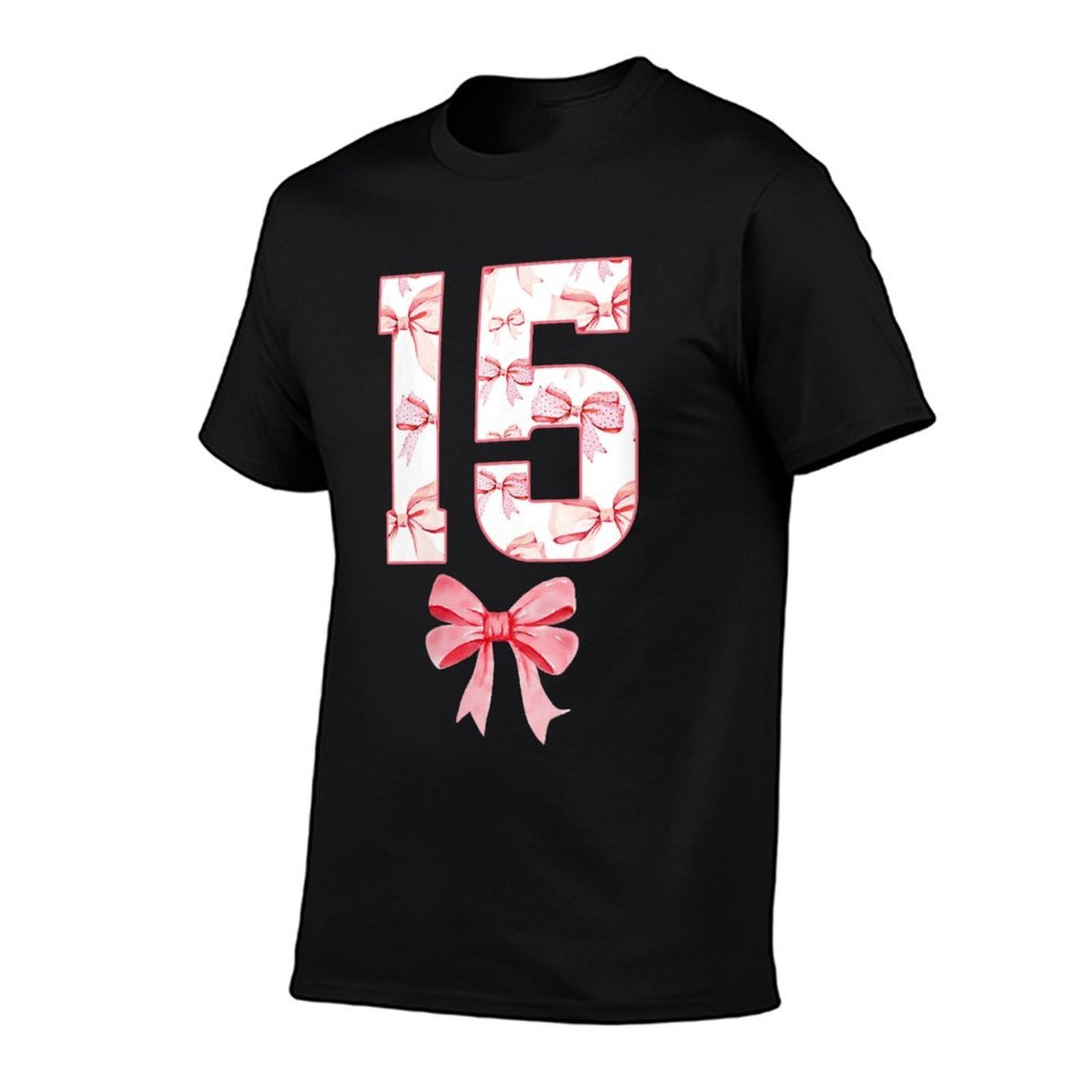 Womens 15th Coquette Birthday Party Fifteen Year Old Bow  Durable T-Shirt