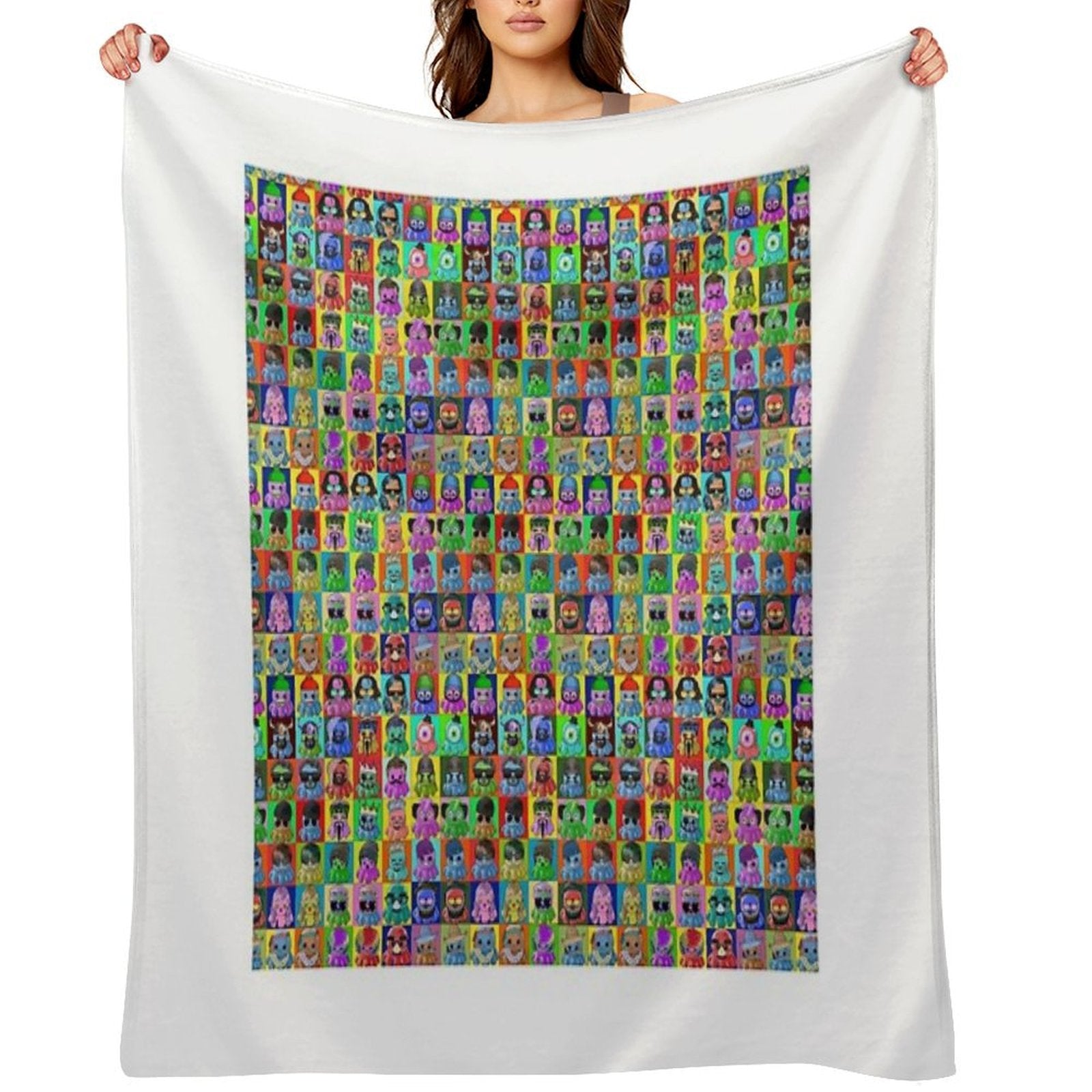 SQUID SQUAD Pattern Quick-dry Throw Blanket